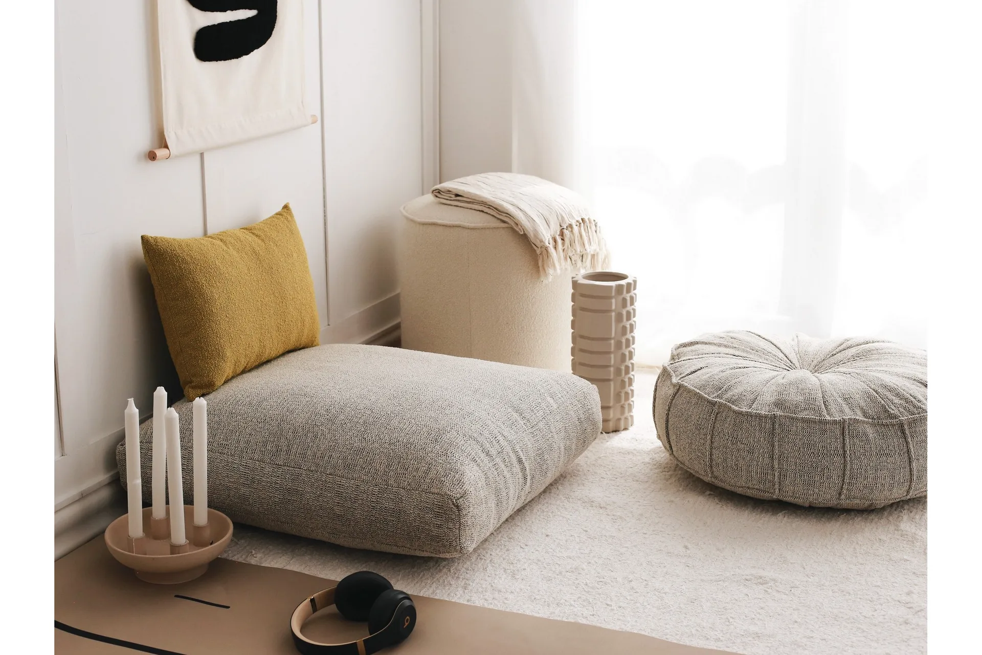 Dokuma Sittpuff 70 cm Ljusgrå - Möbler - Furniturebox