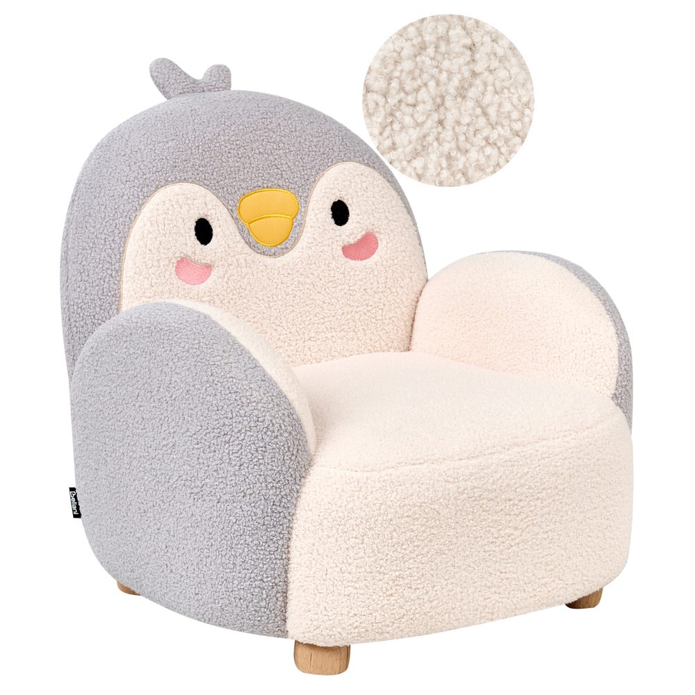 barnfåtölj hervik - grå, vit, brun/50x55x60