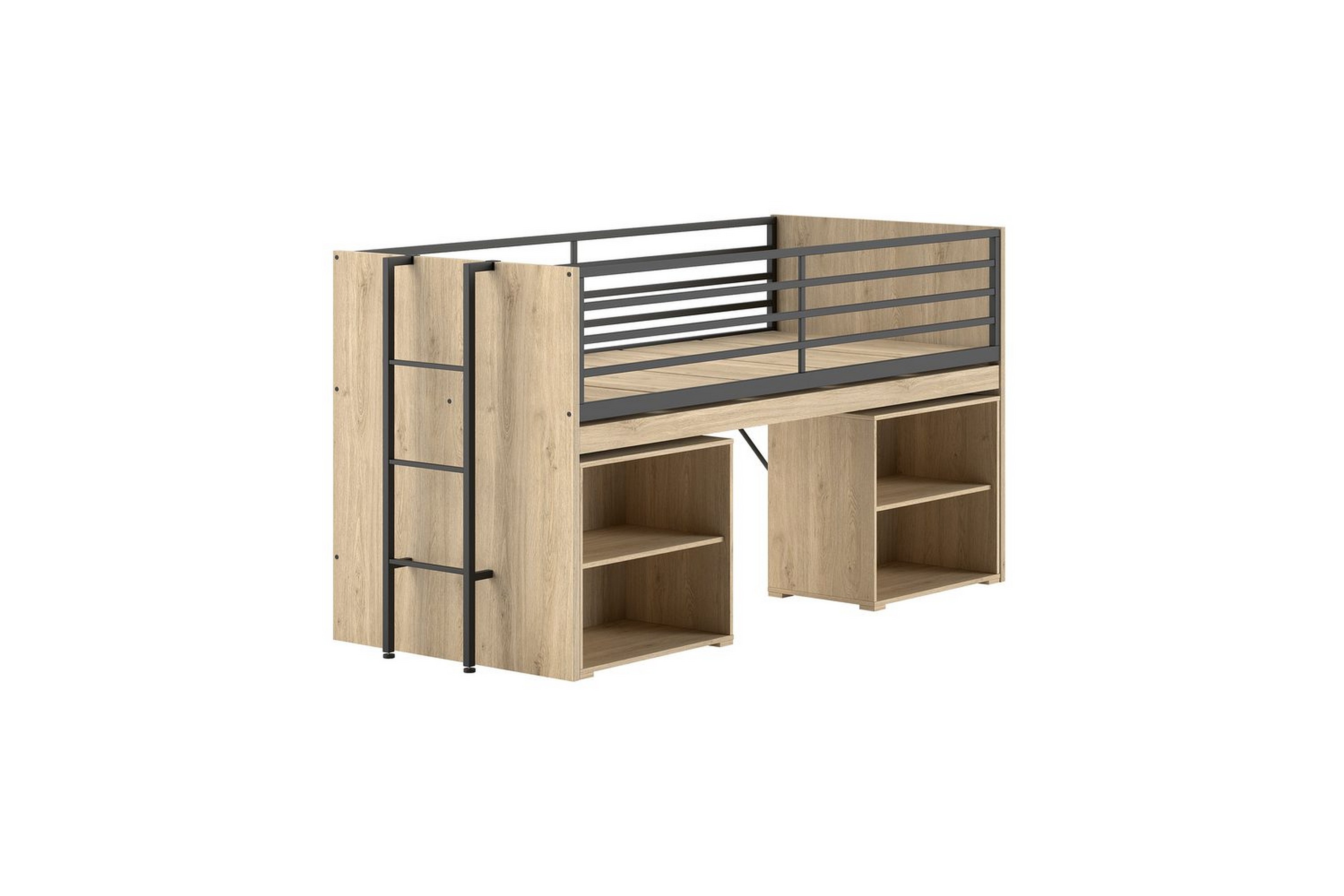 halvhög säng och 2 bokhyllor sam ek - ek