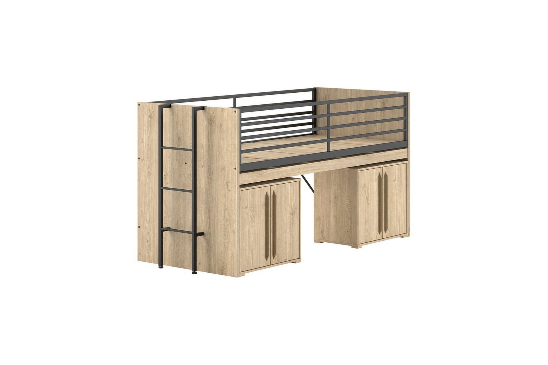 Halvh&ouml;g S&auml;ng och 2 sk&aring;p med d&ouml;rrar Sam Ek - Ek