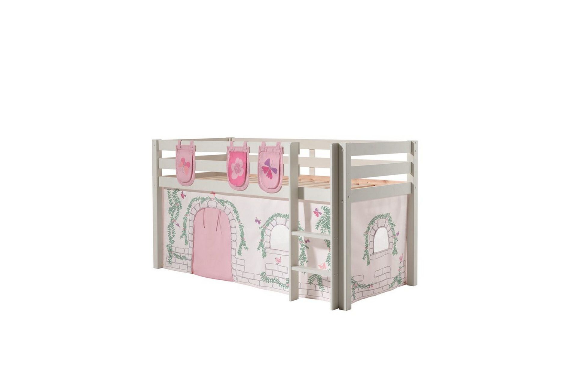 Halvh&ouml;jdss&auml;ng med gardin Pino Birdy Vit, Vit, Utan rutschkana, Utan tunnel, 3 - Vit, Vit, Utan rutschkana, Utan tunnel, 3