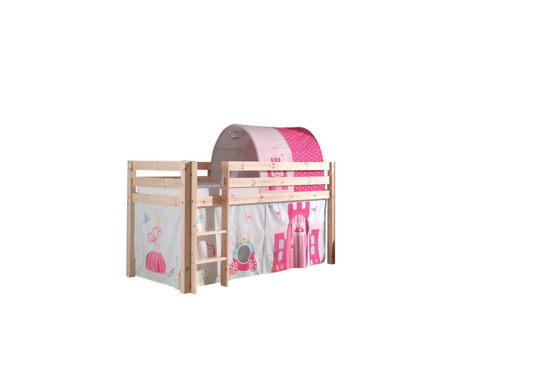 Halvh&ouml;jdss&auml;ng med gardin Pino Princess Naturlig, Naturlig, Utan rutschkana, Prinsessa, Inga fickor - Naturlig, Naturlig, Utan rutschkana, Prinsessa, Inga fickor