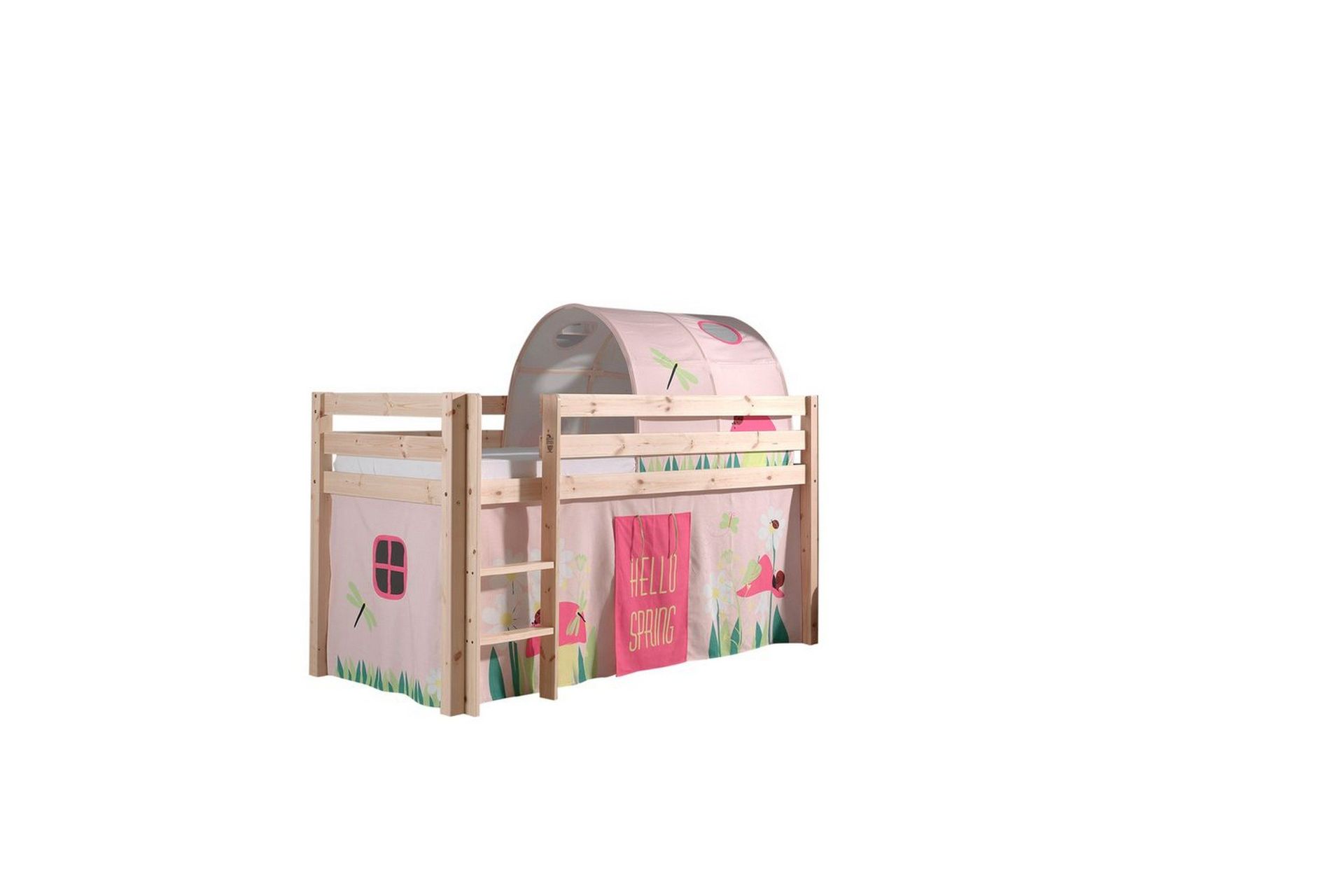 Halvh&ouml;jdss&auml;ng med gardin Pino Spring Naturlig, Naturlig, Utan rutschkana, V&aring;r, Fj&auml;der, Utan fickor - Naturlig, Naturlig, Utan rutschkana, V&aring;r, Fj&auml;der, Utan fickor