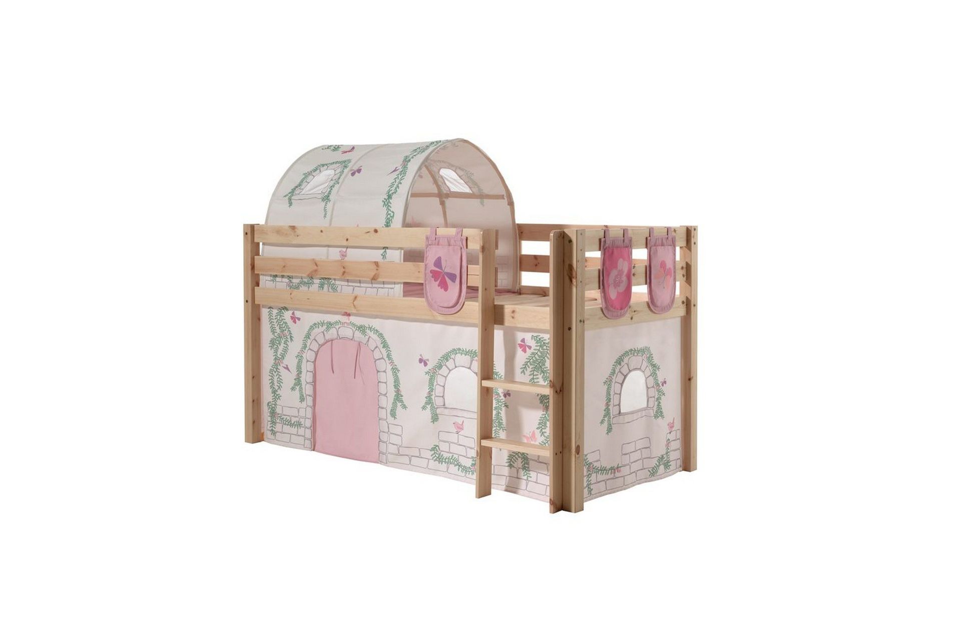 Halvh&ouml;jdss&auml;ng med gardin Pino Birdy Naturlig, Naturlig, Utan rutschkana, Birdy, 3 - Naturlig, Naturlig, Utan rutschkana, Birdy, 3