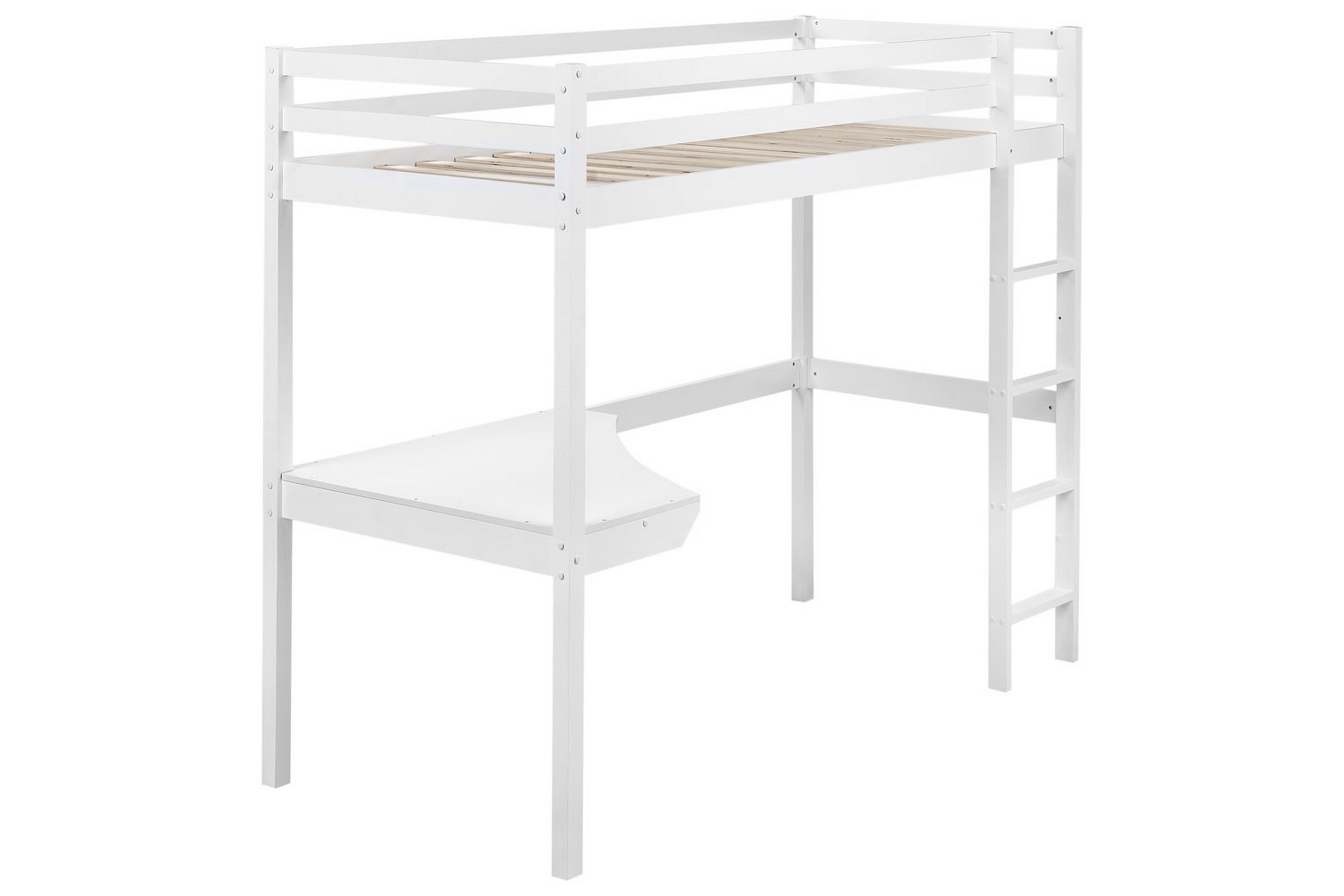 högsäng med skrivbord loury - vit