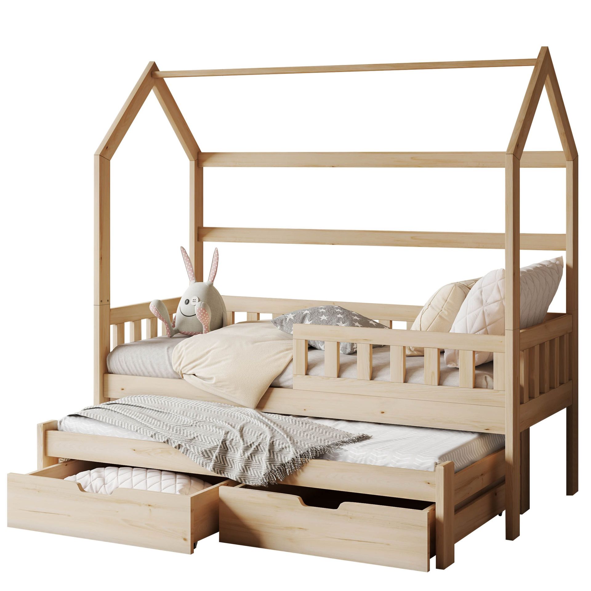 Majbelle Sängram Hussäng 80x180 cm med förvaring och extra liggplats - brun