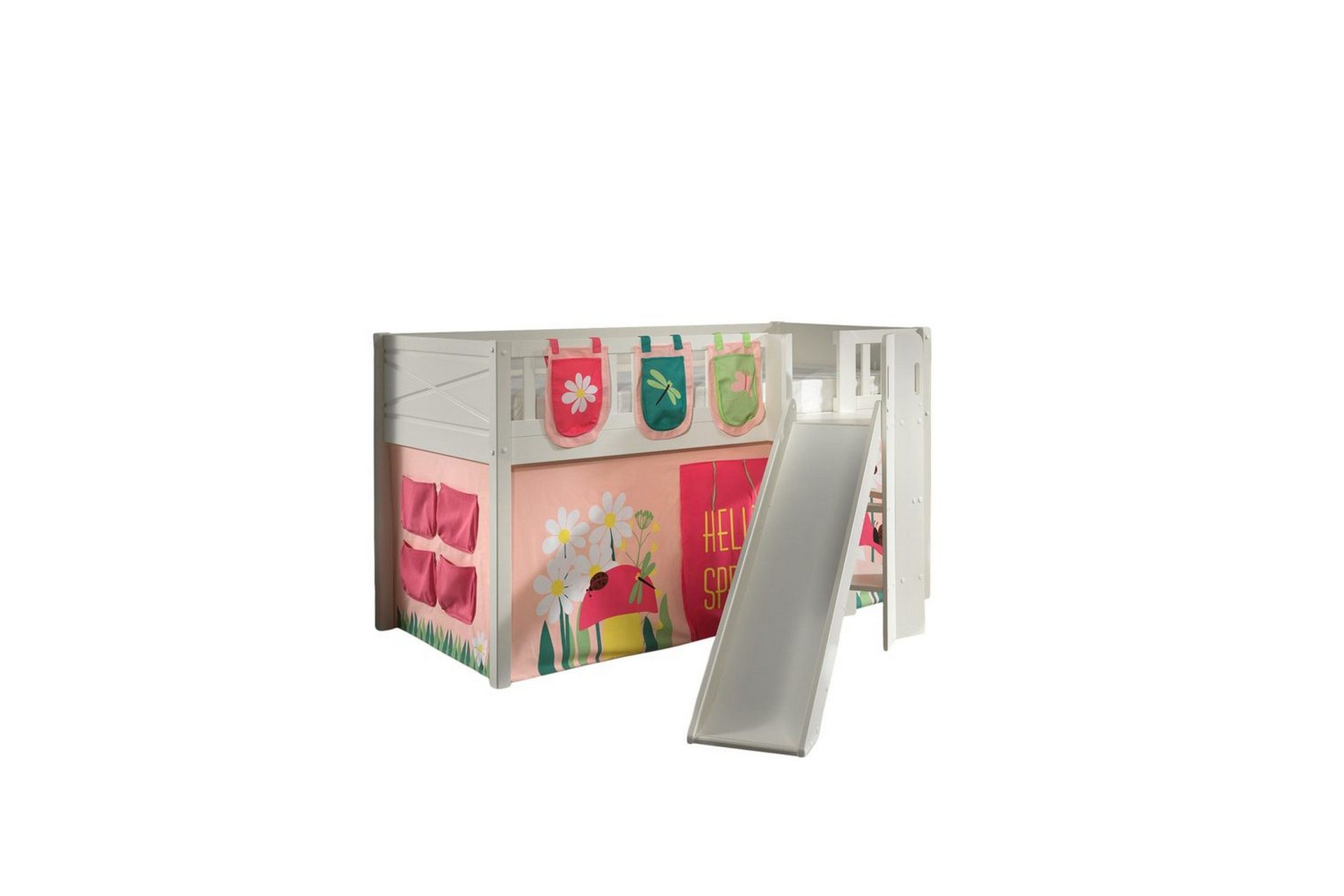 Mellanstegs&auml;ng med rutschkana och matchande textilset (lekgardin och f&ouml;rvaringsfickor) Scott V&aring;r - V&aring;r