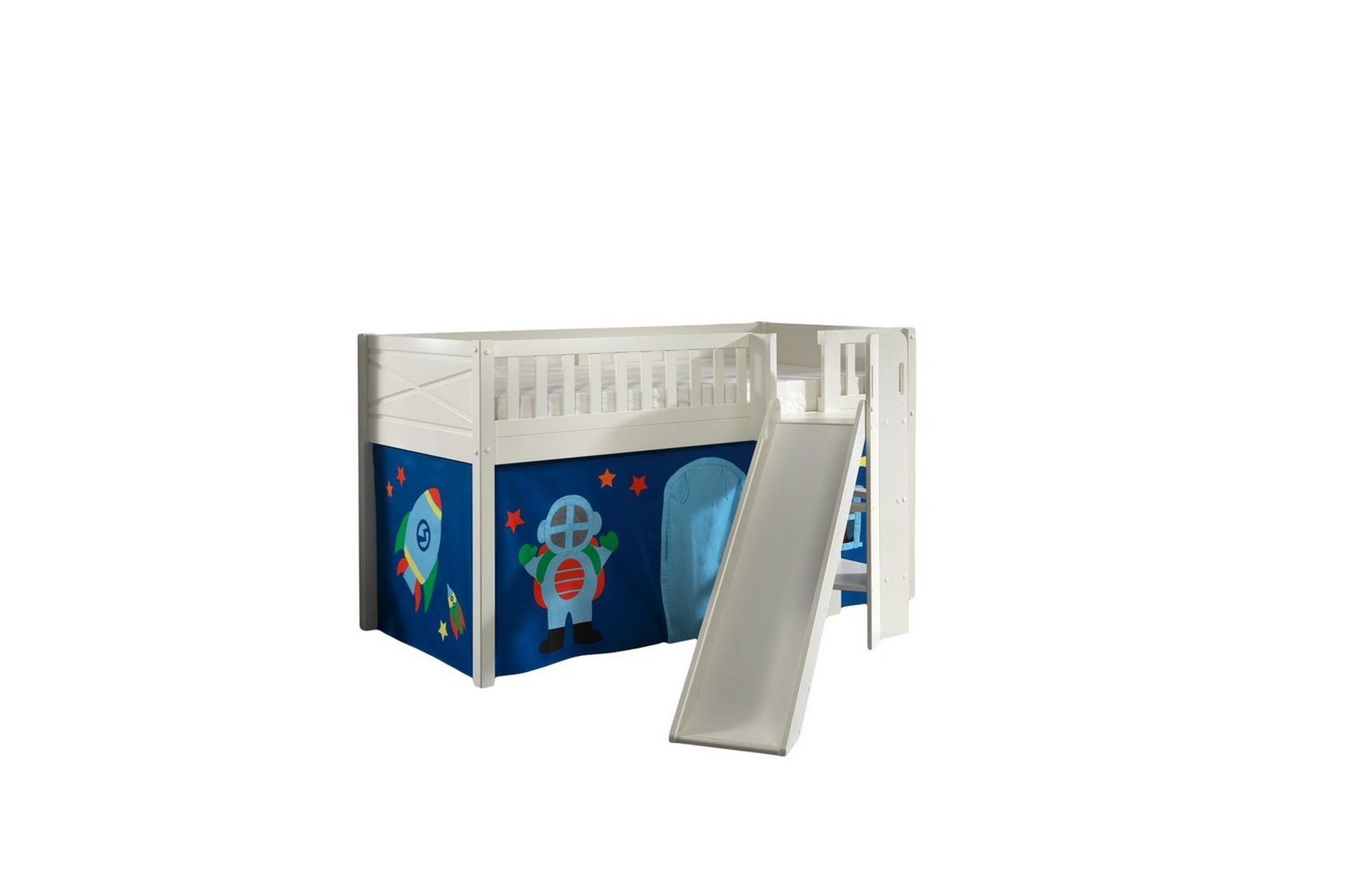 Mellanstegs&auml;ng med rutschkana och matchande textilset (lekgardin) Scott Astro - Astro