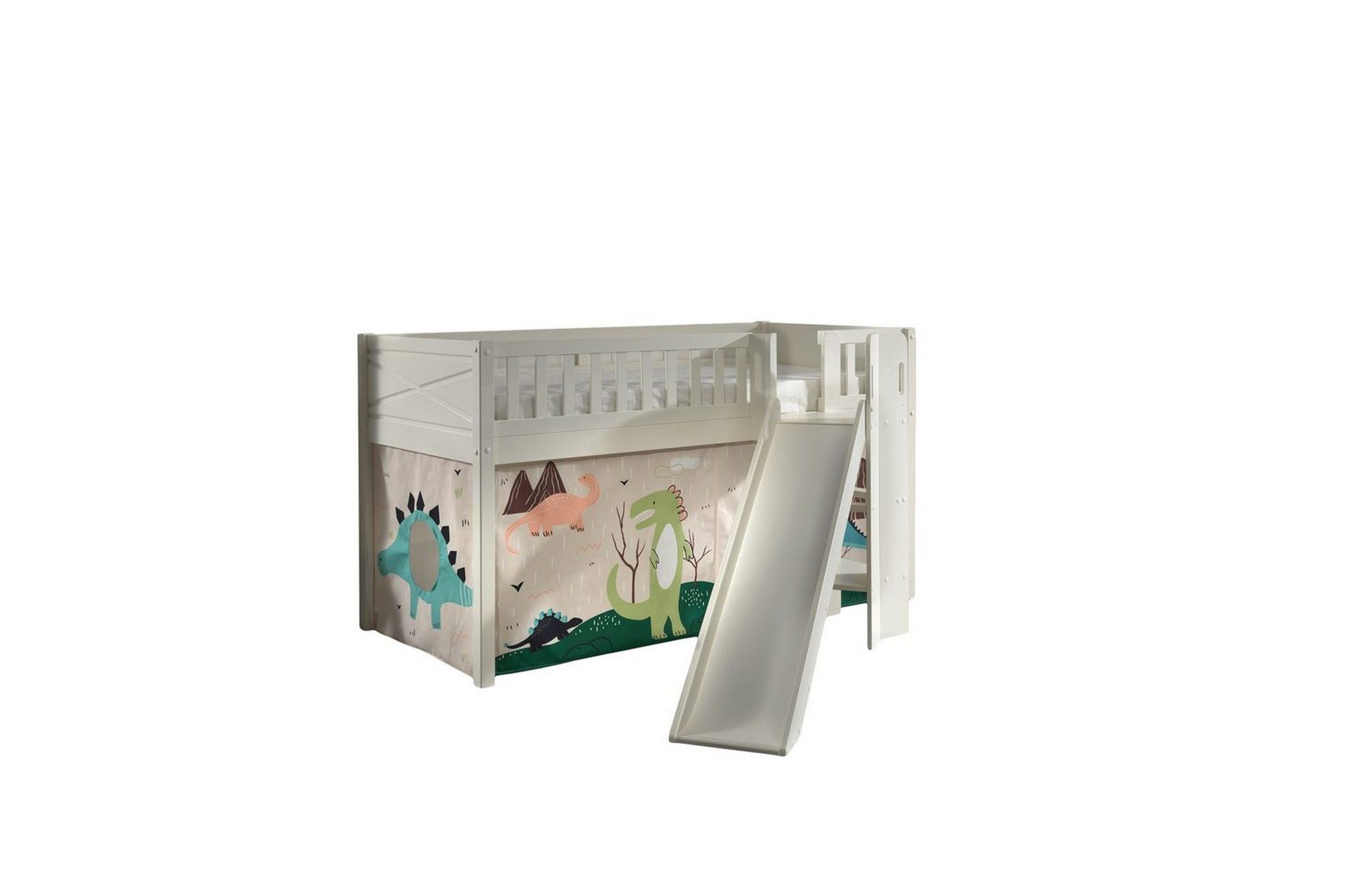 Mellanstegs&auml;ng med rutschkana och matchande textilset (lekgardin) Scott Dino - Dino