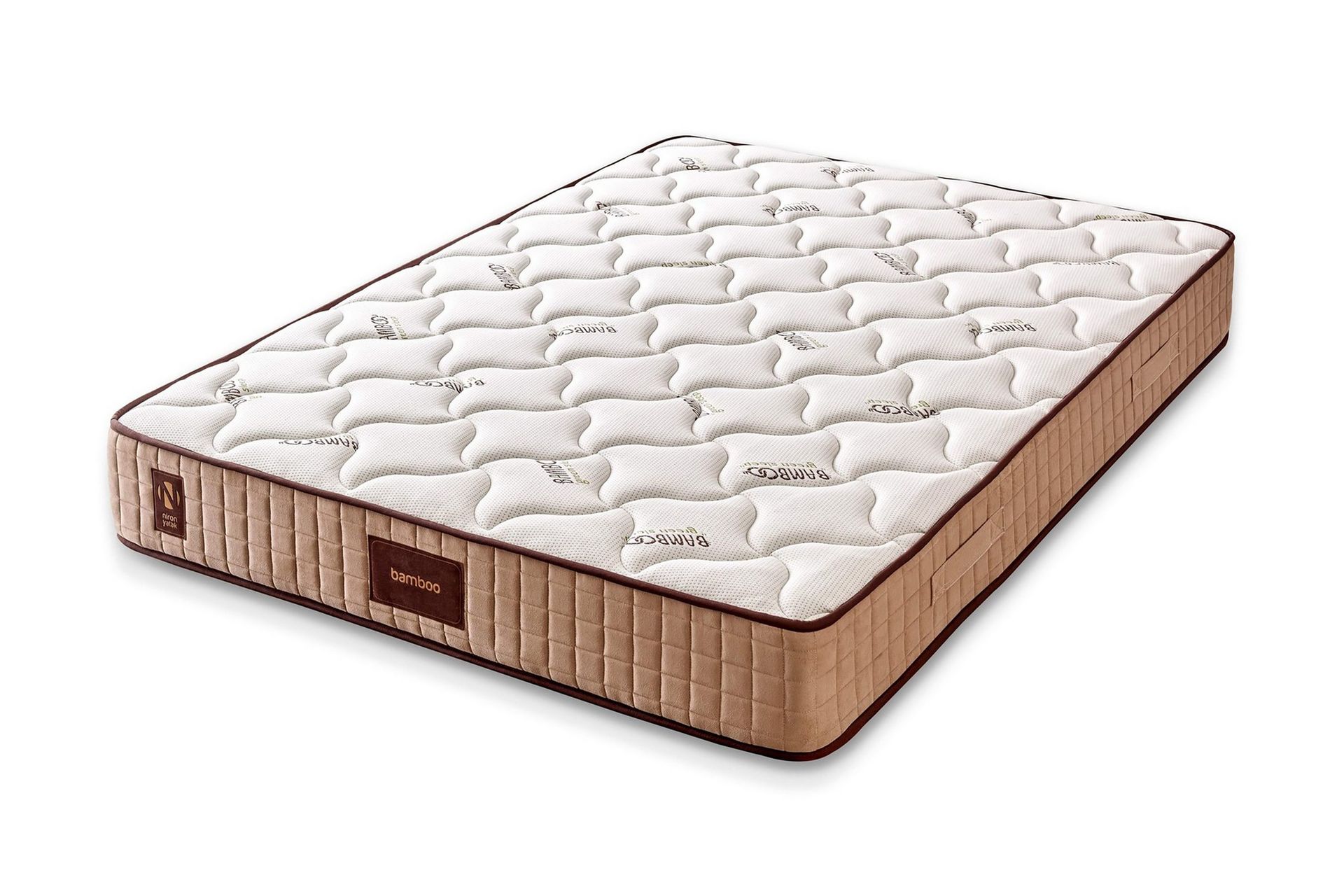 Resårmadrass 90x190 cm - Vit/Beige