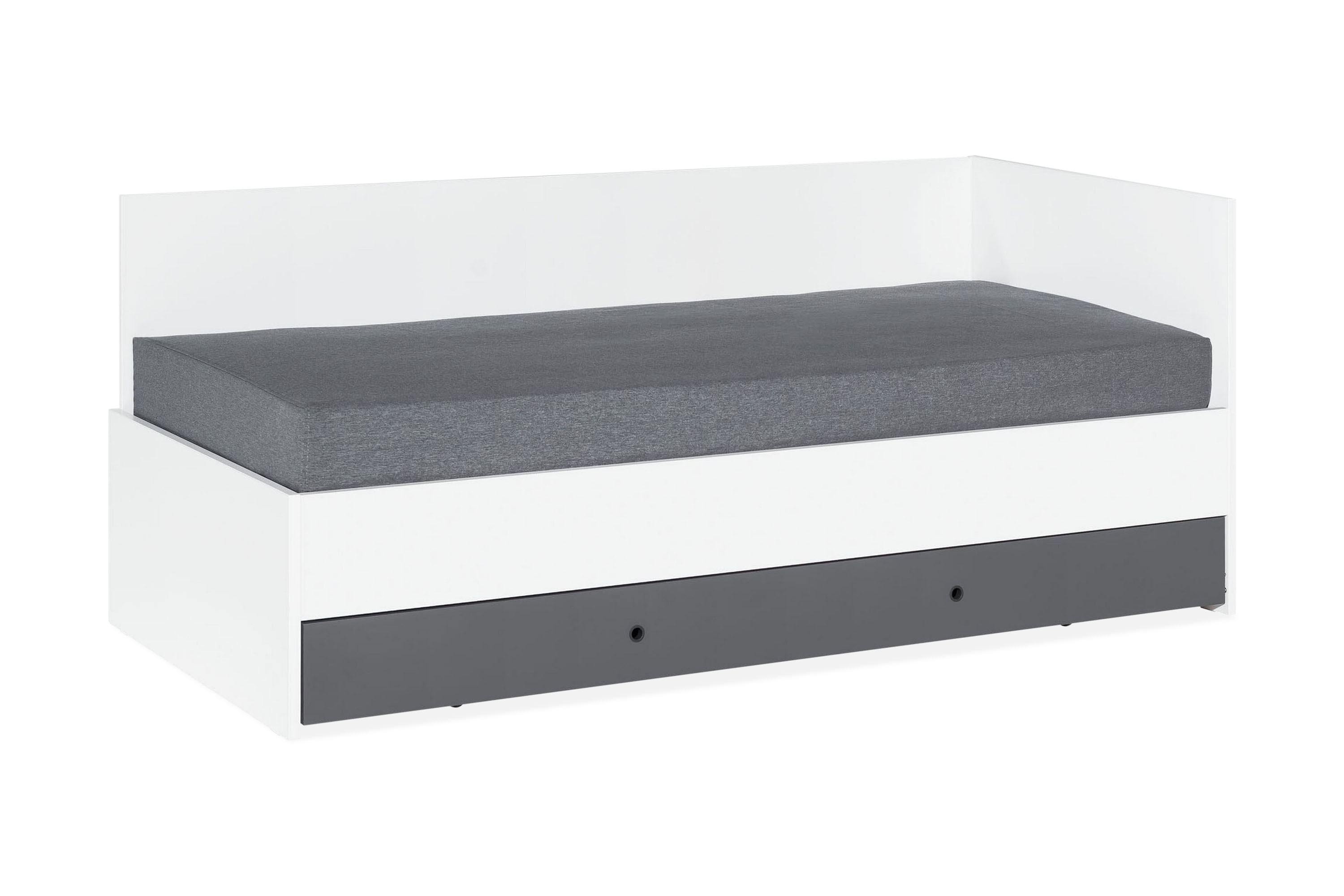 Säng Concept med Förvaring 90x200 cm Vit/MörkgråVit/Mörkgrå