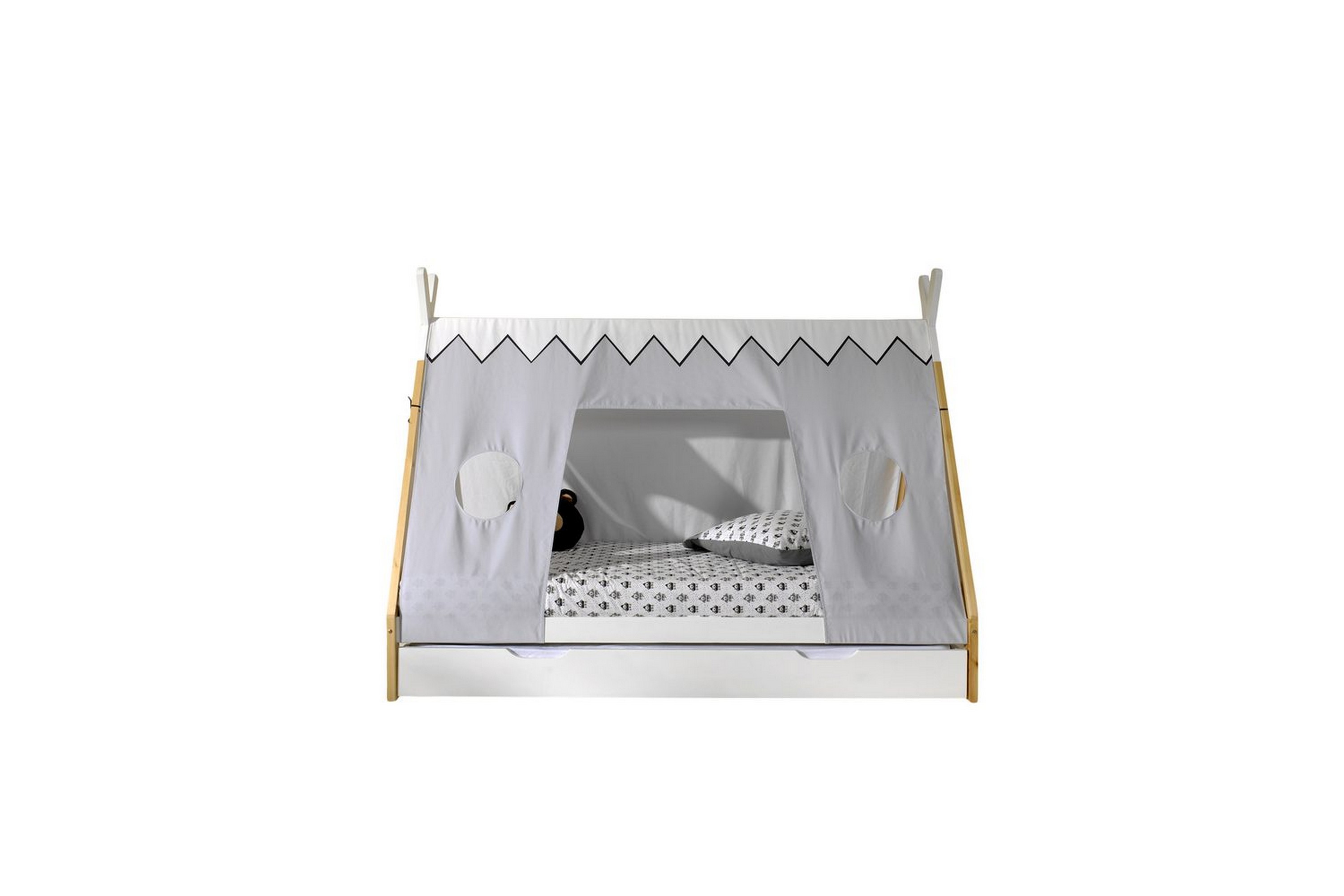 säng med lådtextilsats tipi vit - vit