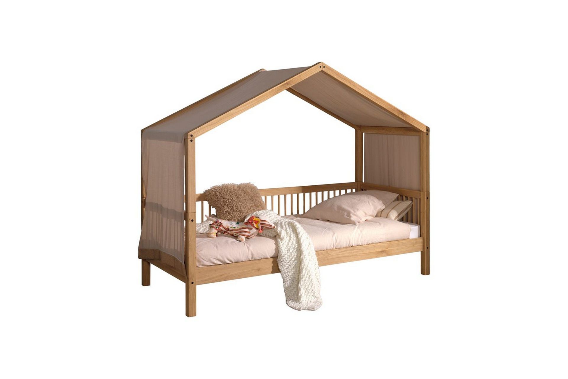 säng med textil set forrest ek - ek