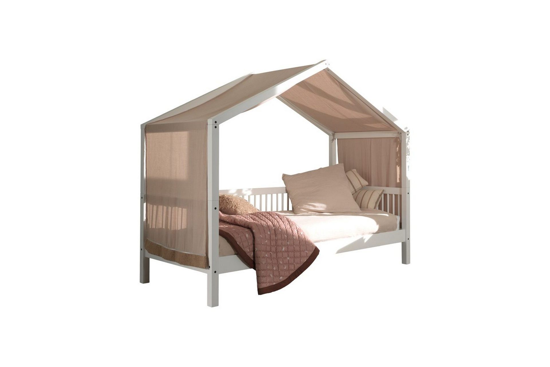 S&auml;ng med textil set Forrest Vit - Vit