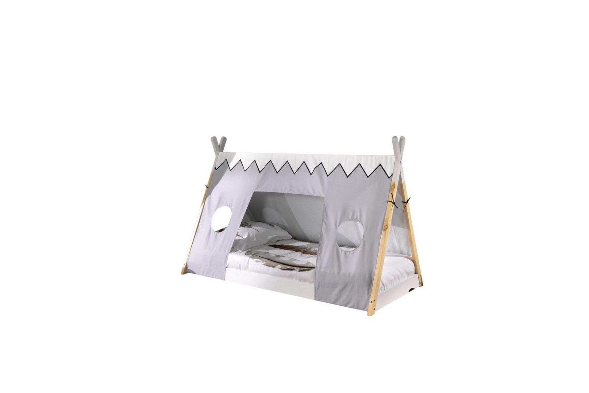 S&auml;ng med Textil Tipi 90x200 cm Utan ben - Utan ben