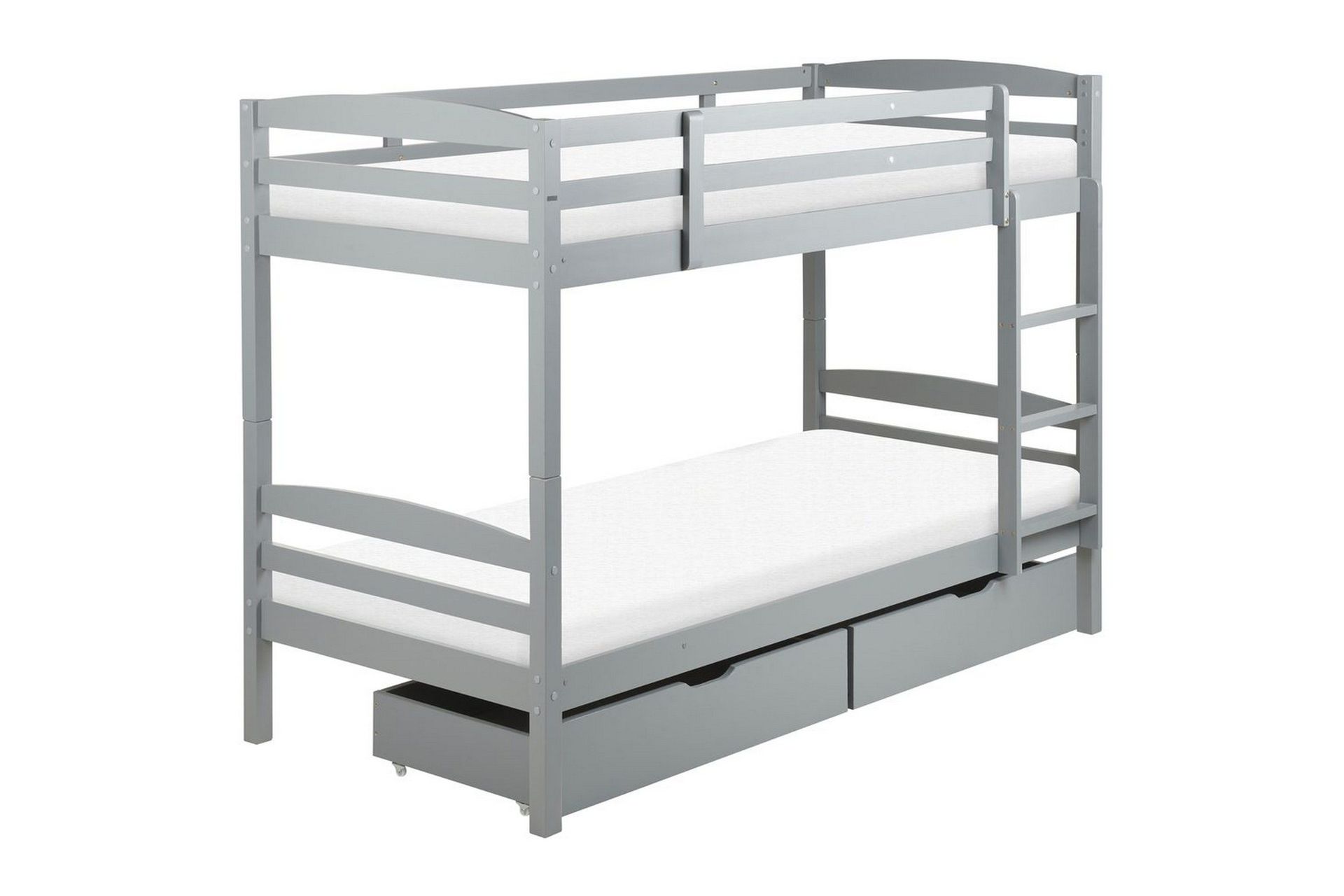 våningssäng med lådor regat med lådor grå - grå