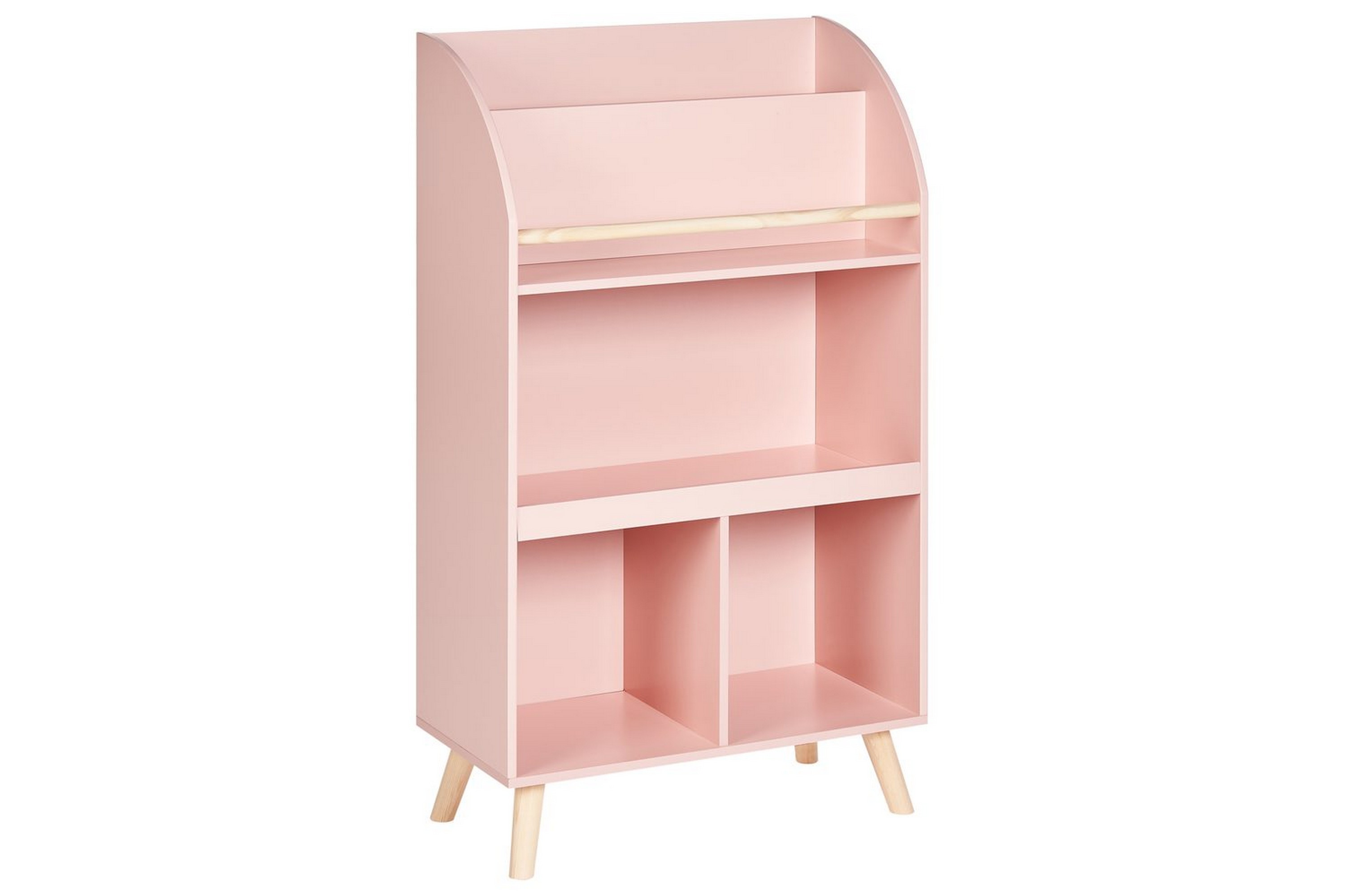 Bokhylla Liloet med 3 hyllor Rosa, ljust träRosa, ljust trä