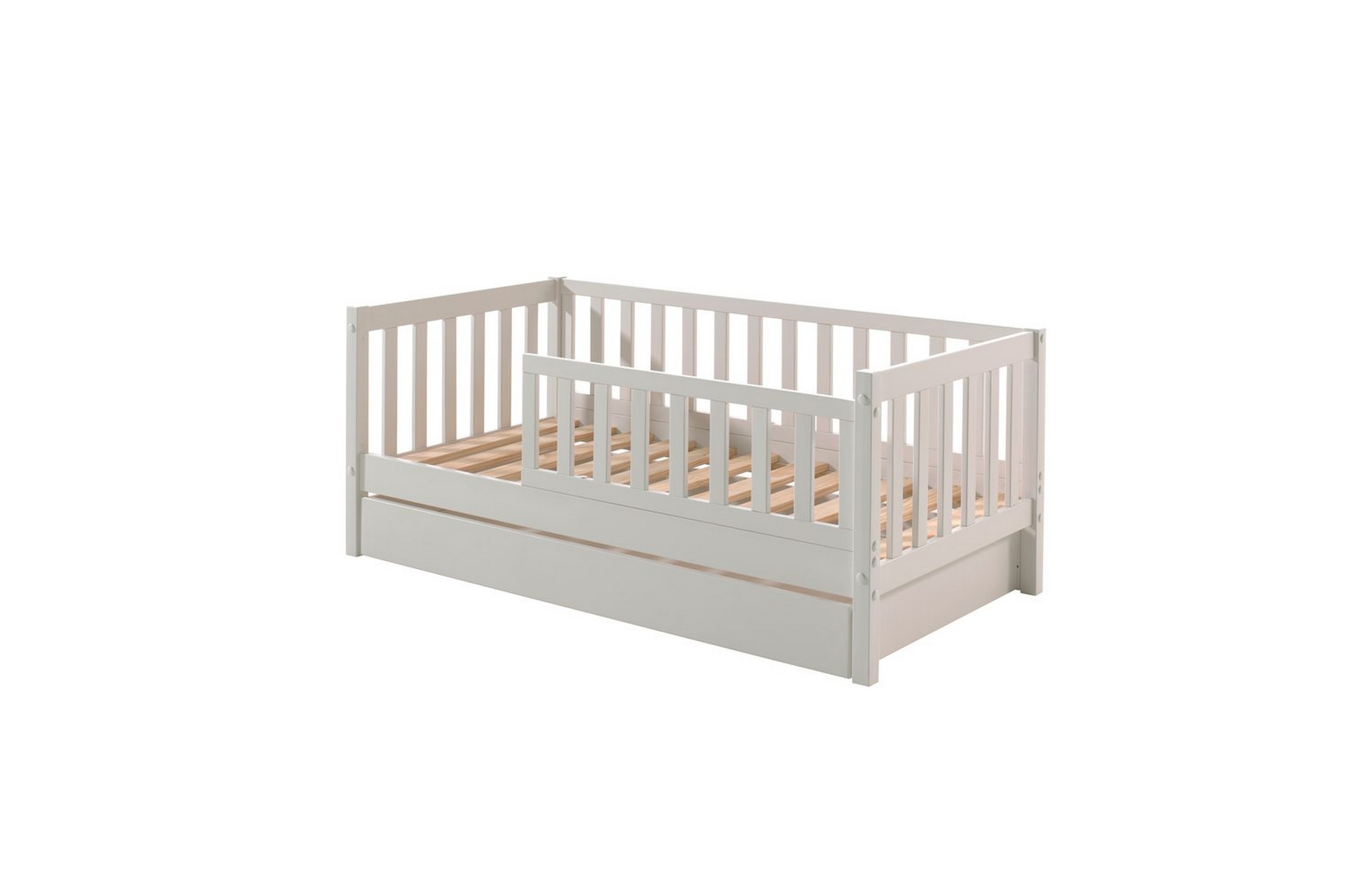 juniorsäng med låda peuterbed vit - vit