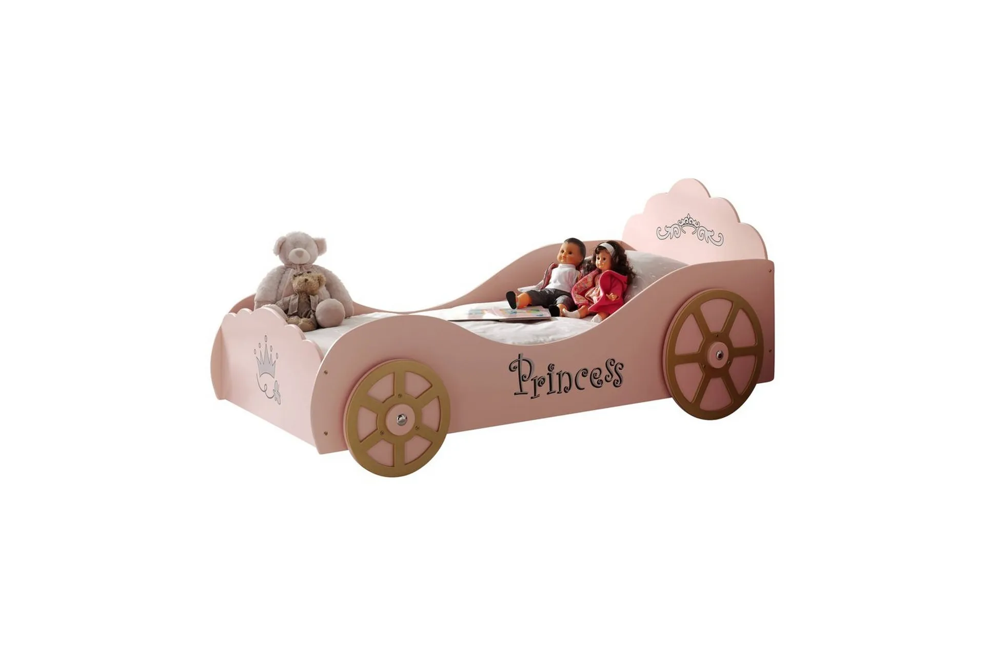 princess pinky bilsäng 90x200 cm - rosa