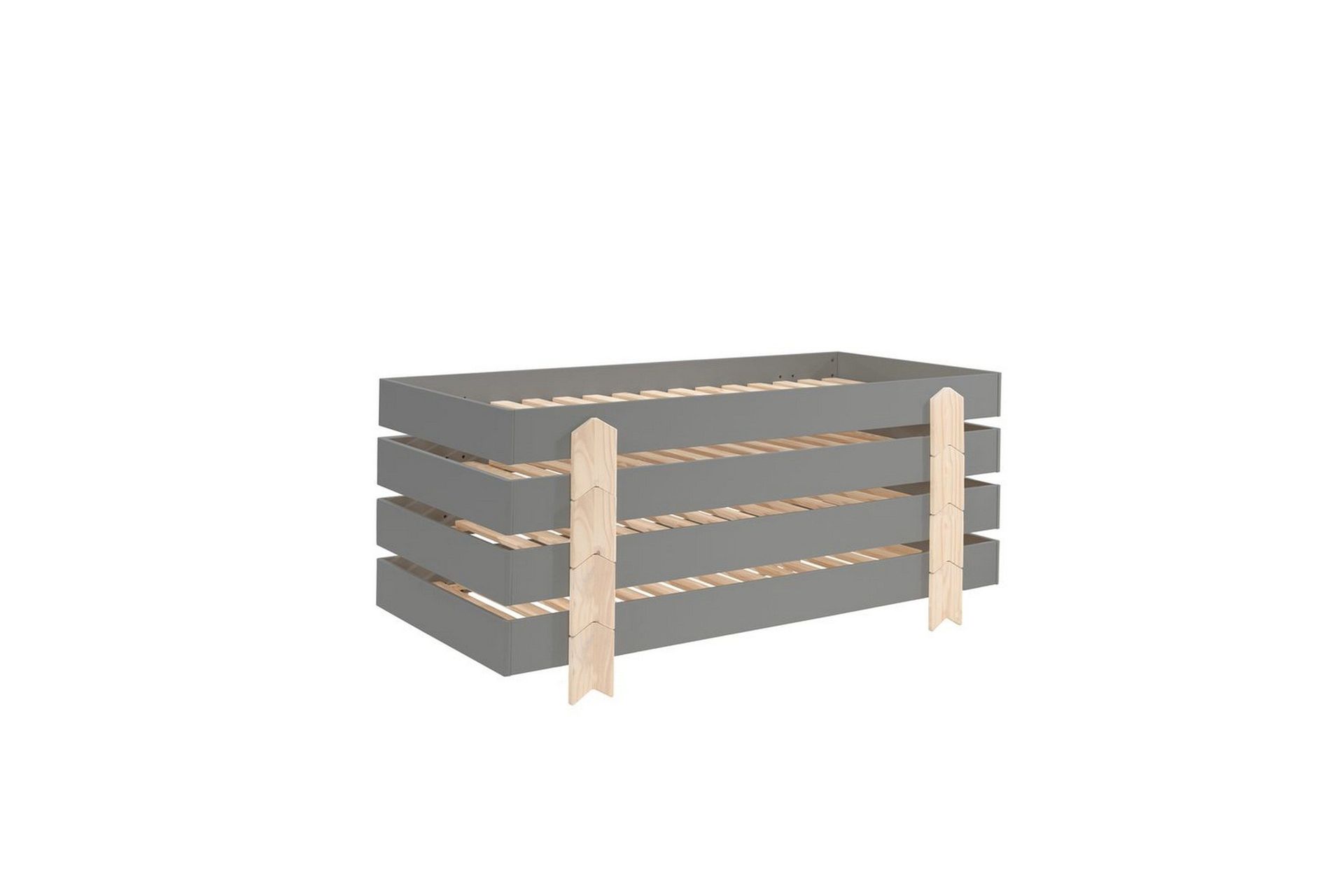 S&auml;ng Modulo med pilarf&ouml;tter Gr&aring;, 4 - Gr&aring;, 4