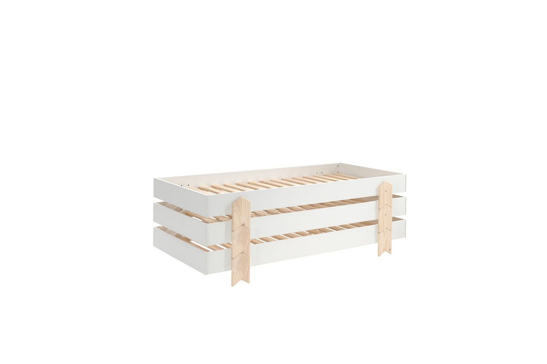 S&auml;ng Modulo med pilarf&ouml;tter Vit, 3 - Vit, 3