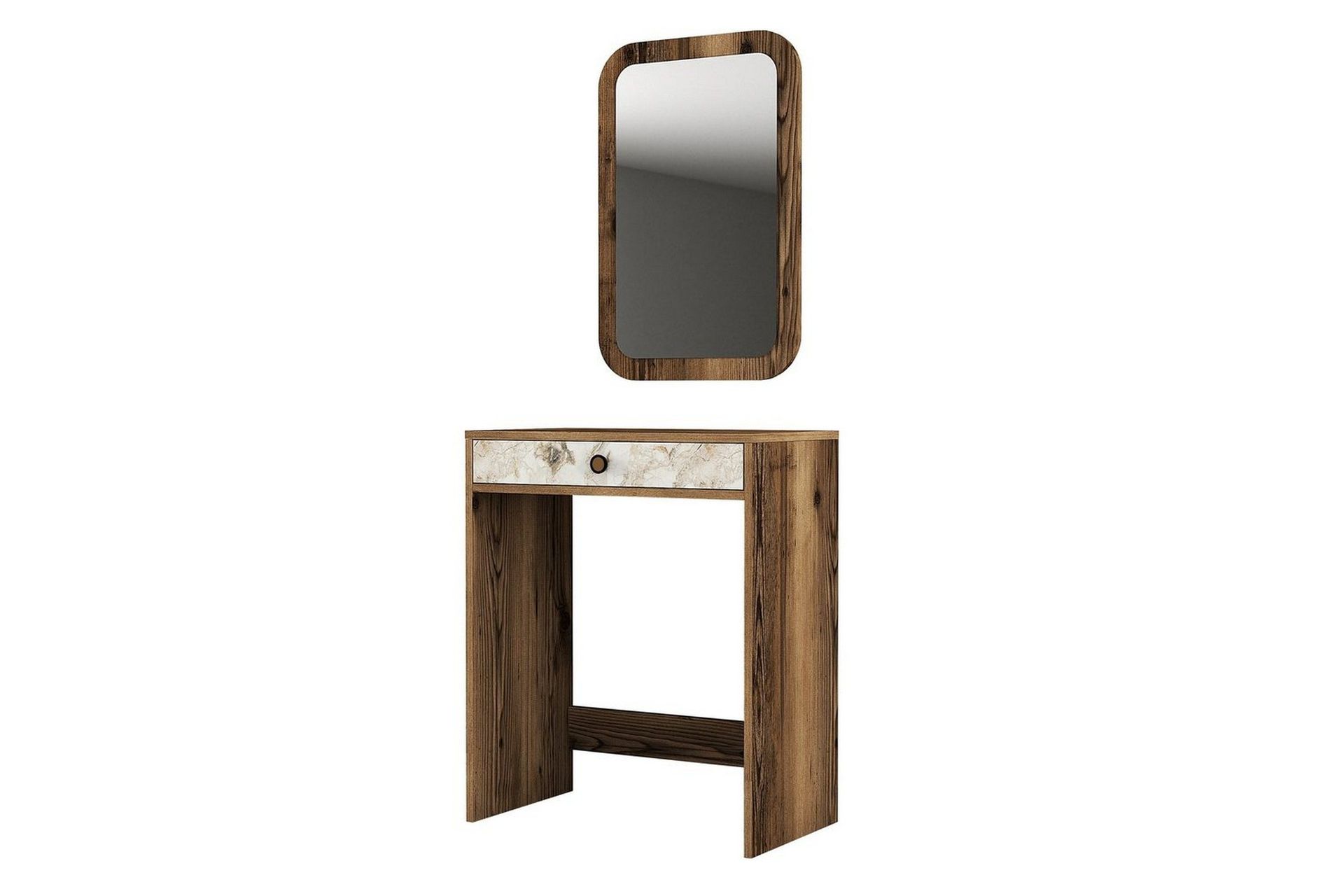 Ameias Sminkbord 70 cm - Valnöt/Vit/Marmor