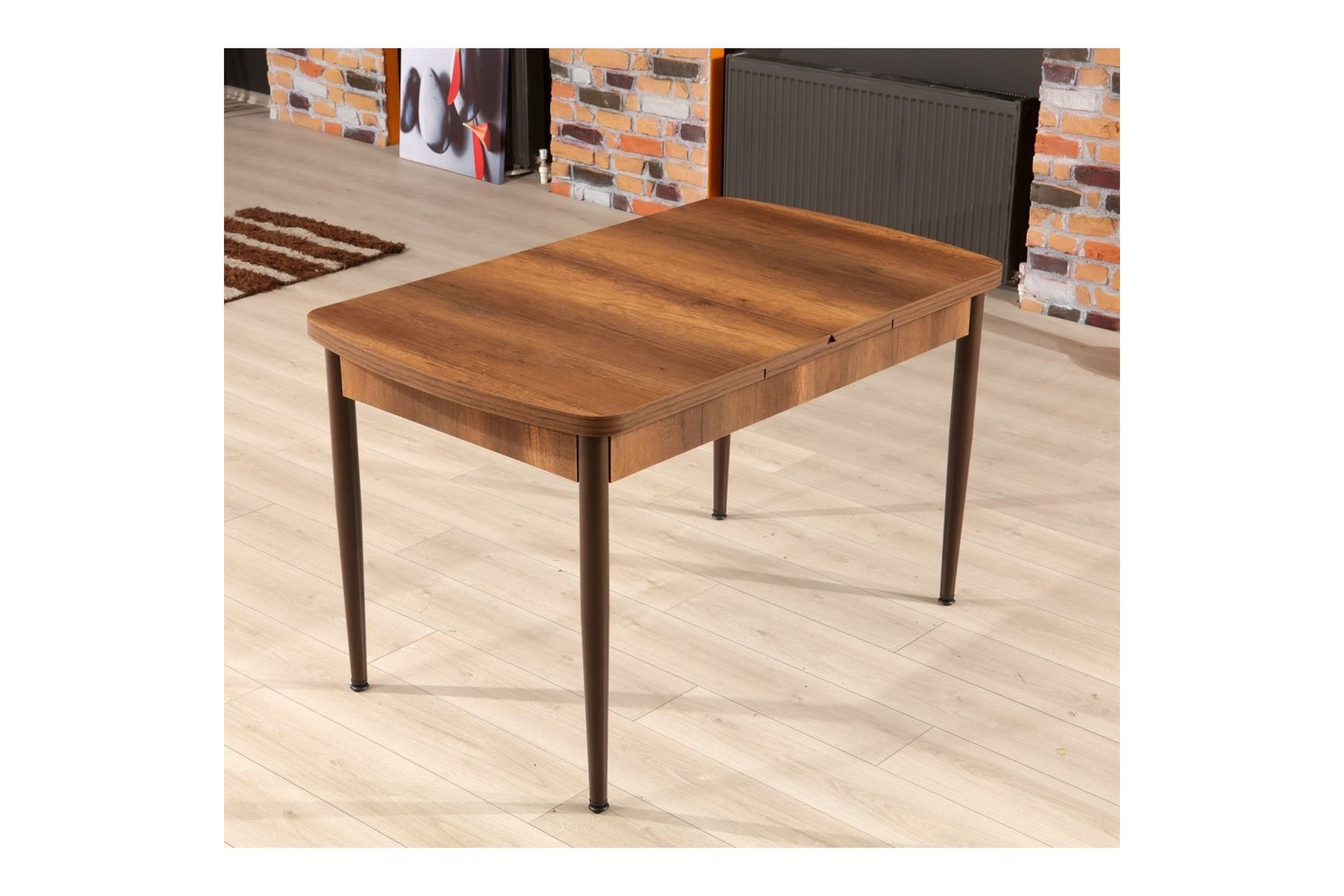 amerbach matbord 132 cm rektangulär - valnöt/brun