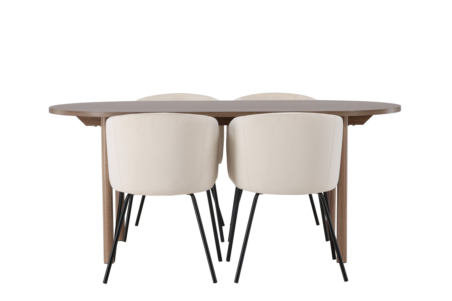 andy matgrupp 180 cm oval med 4 berit stolar - beige