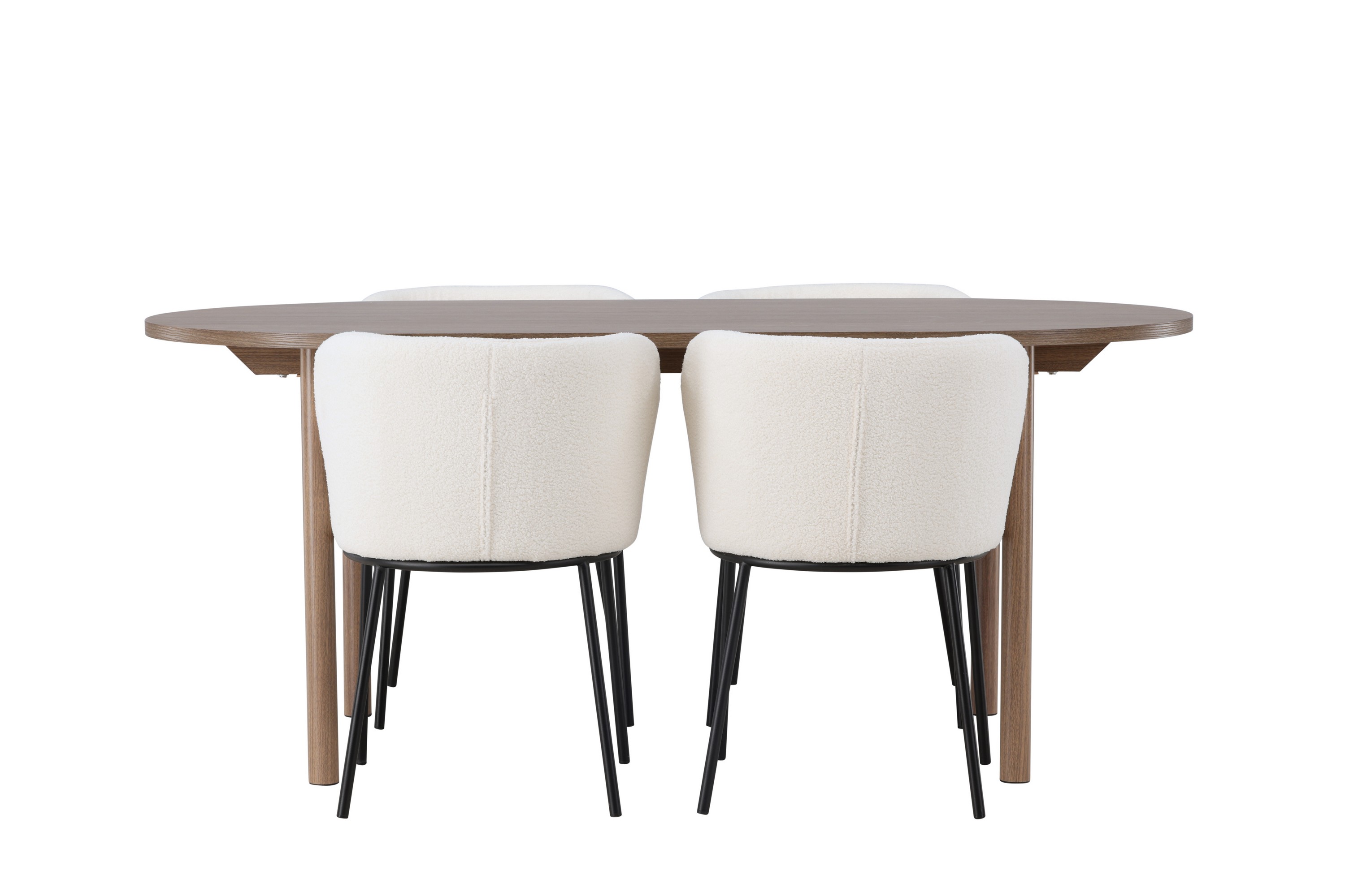 Andy Matgrupp 180 cm Oval med 4 Edina Stolar Natur