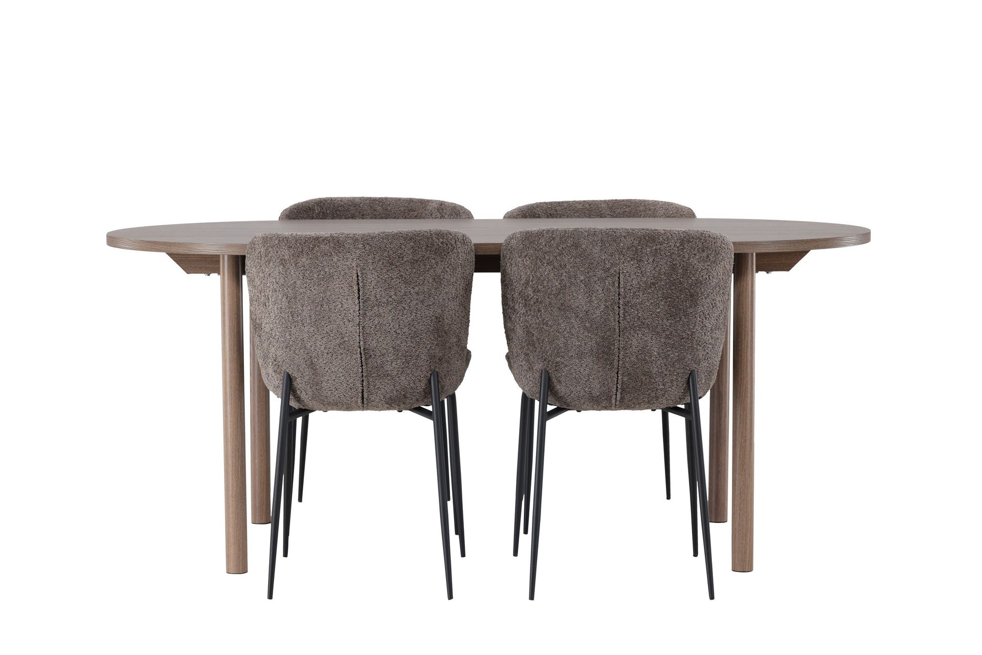 Andy Matgrupp 180 cm Oval med 4 Modesto stolar - Svart