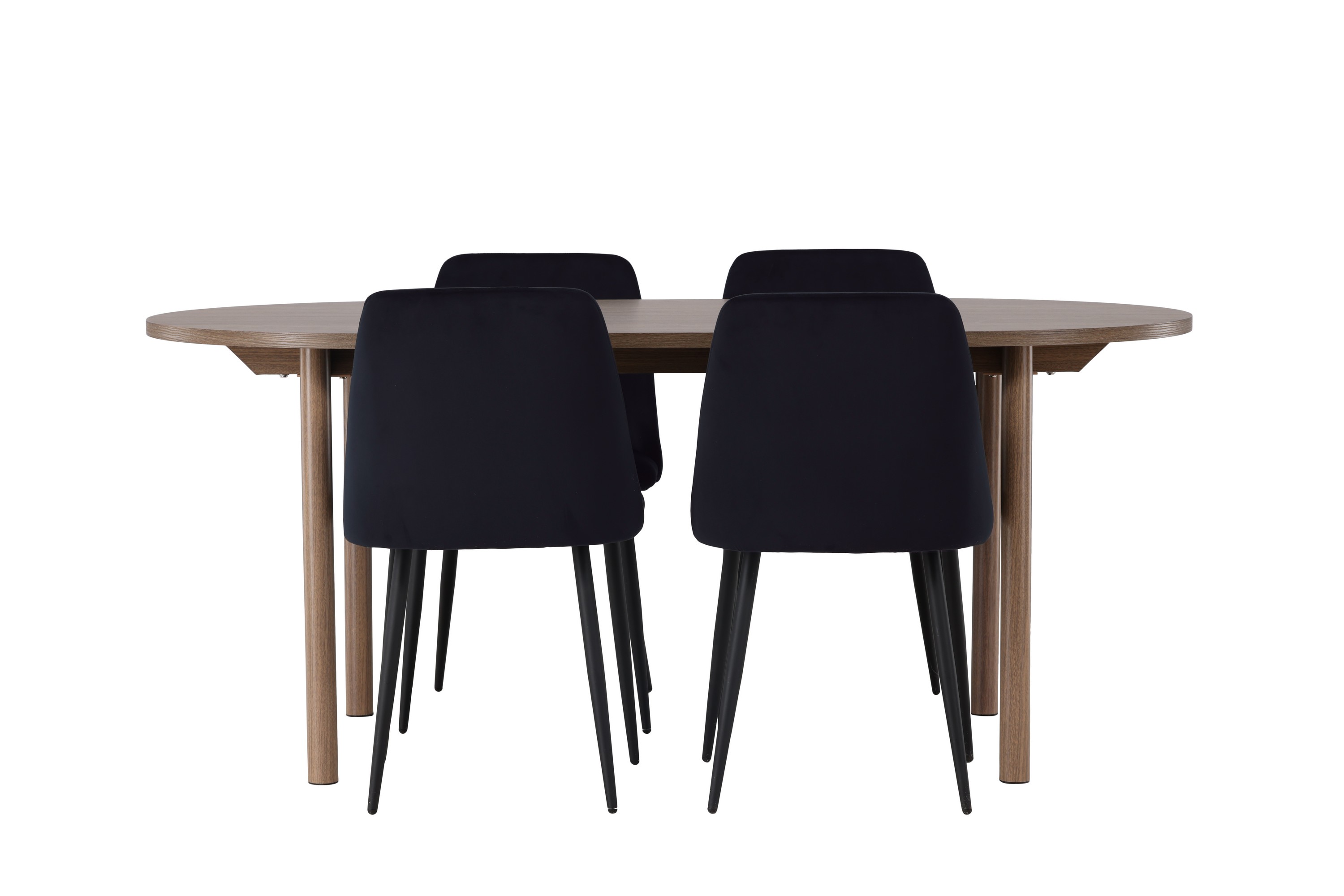 Andy Matgrupp 180 cm Oval med 4 Night stolar Svart