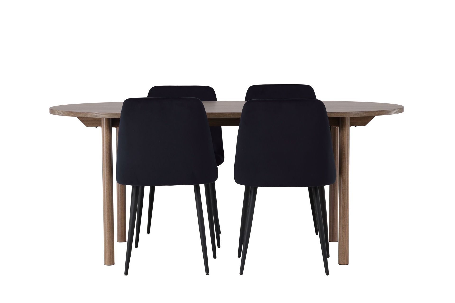 Andy Matgrupp 180 cm Oval med 4 Night stolar - Svart