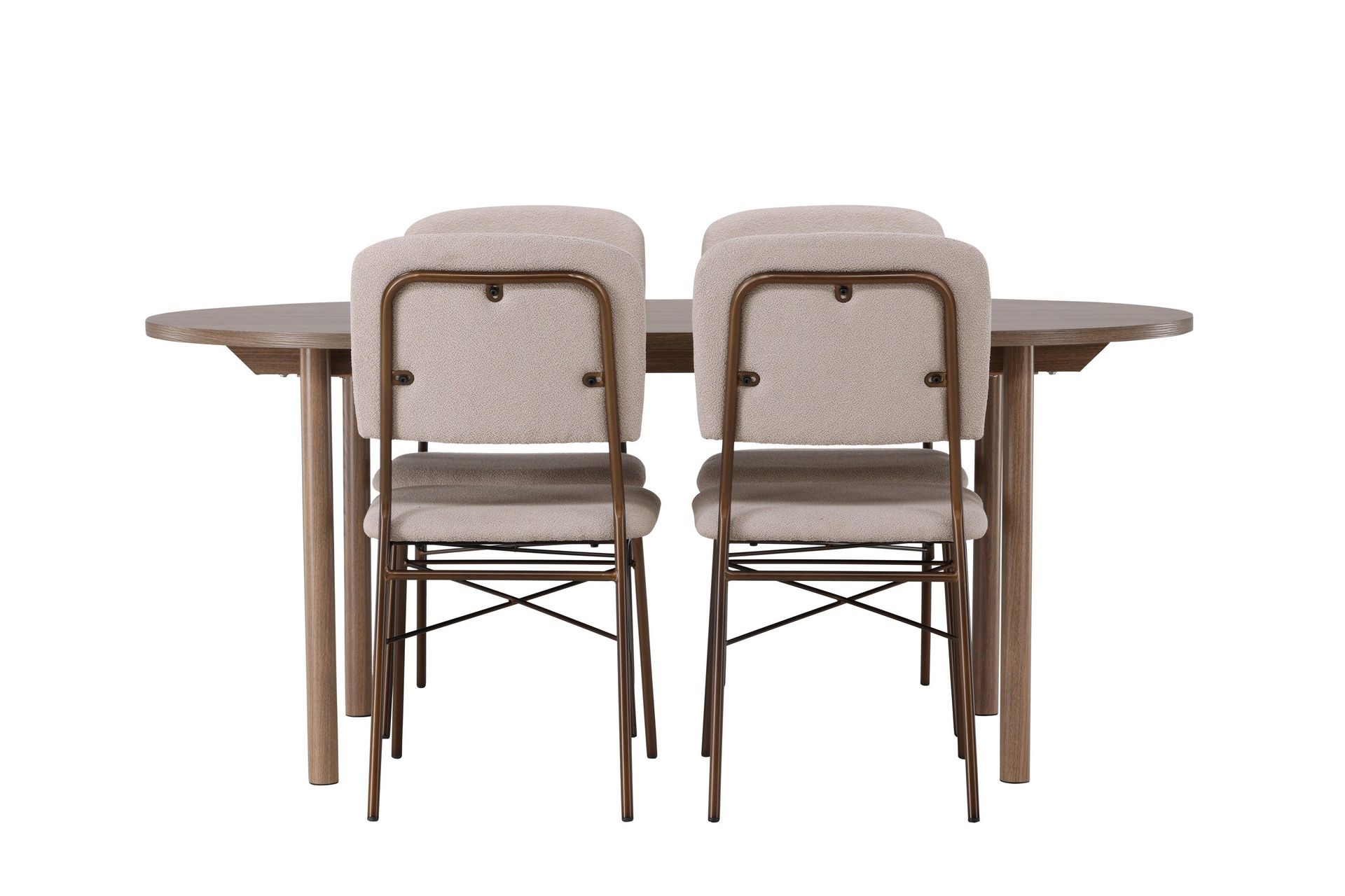 Andy Matgrupp 180 cm Oval med 4 Seda stolar - Beige