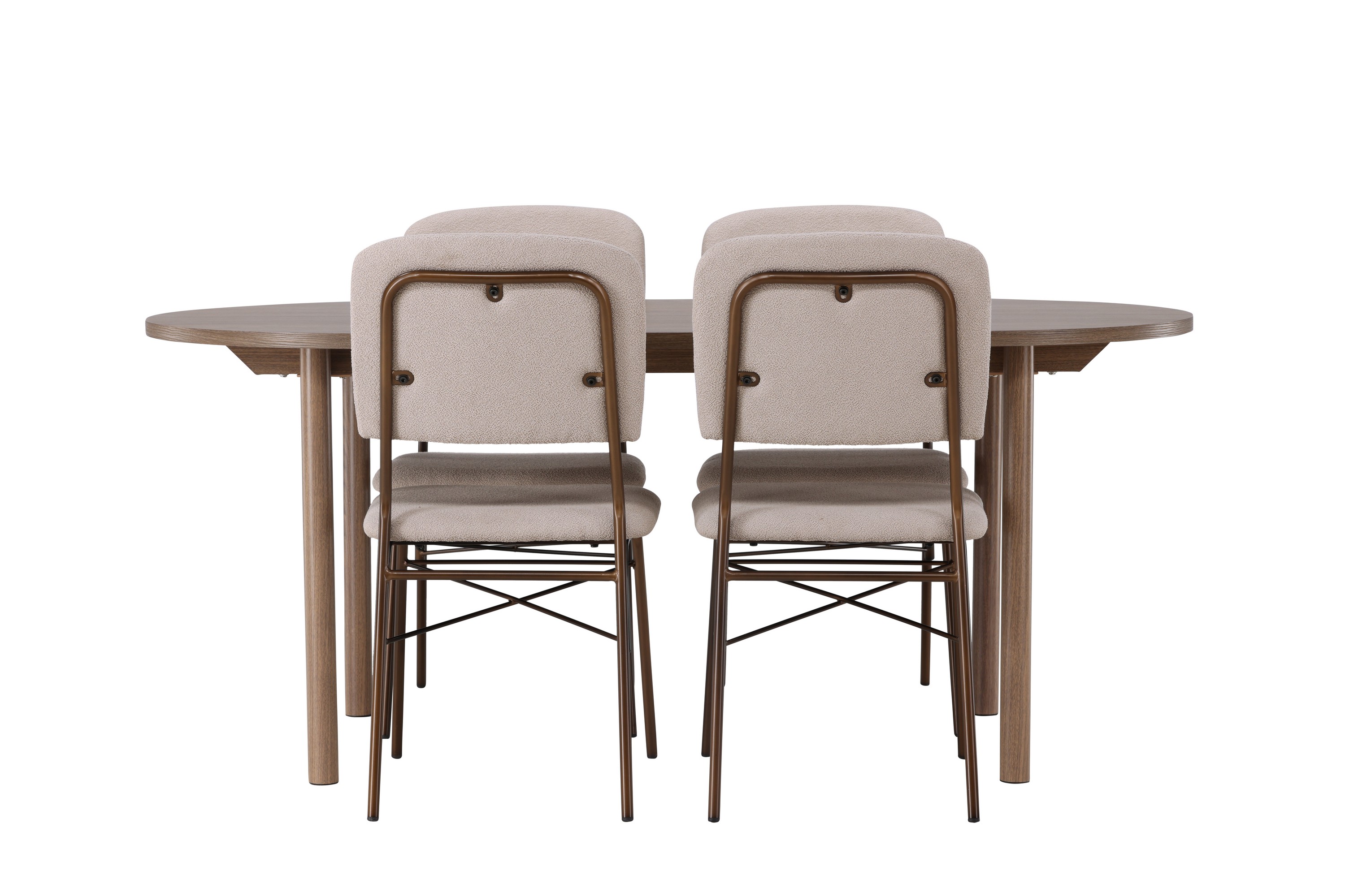 Andy Matgrupp 180 cm Oval med 4 Seda stolar Beige