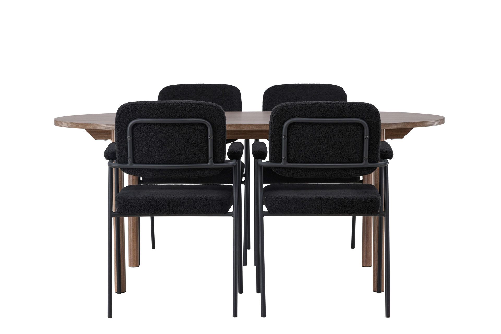 andy matgrupp 180 cm oval med 4 yesterday stolar - svart