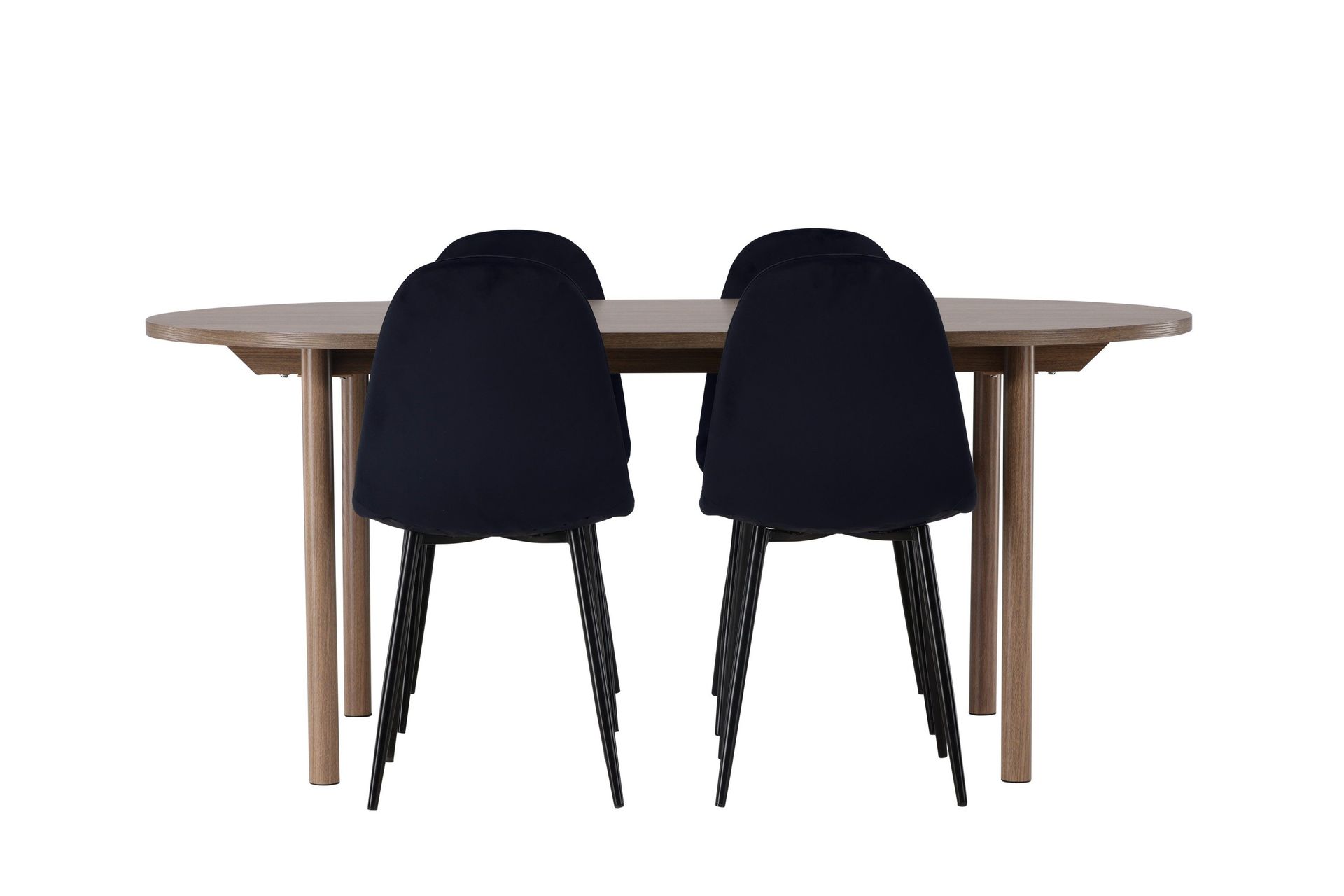 Andy Matgrupp 180 cm Oval med 4 Polar stolar - Svart