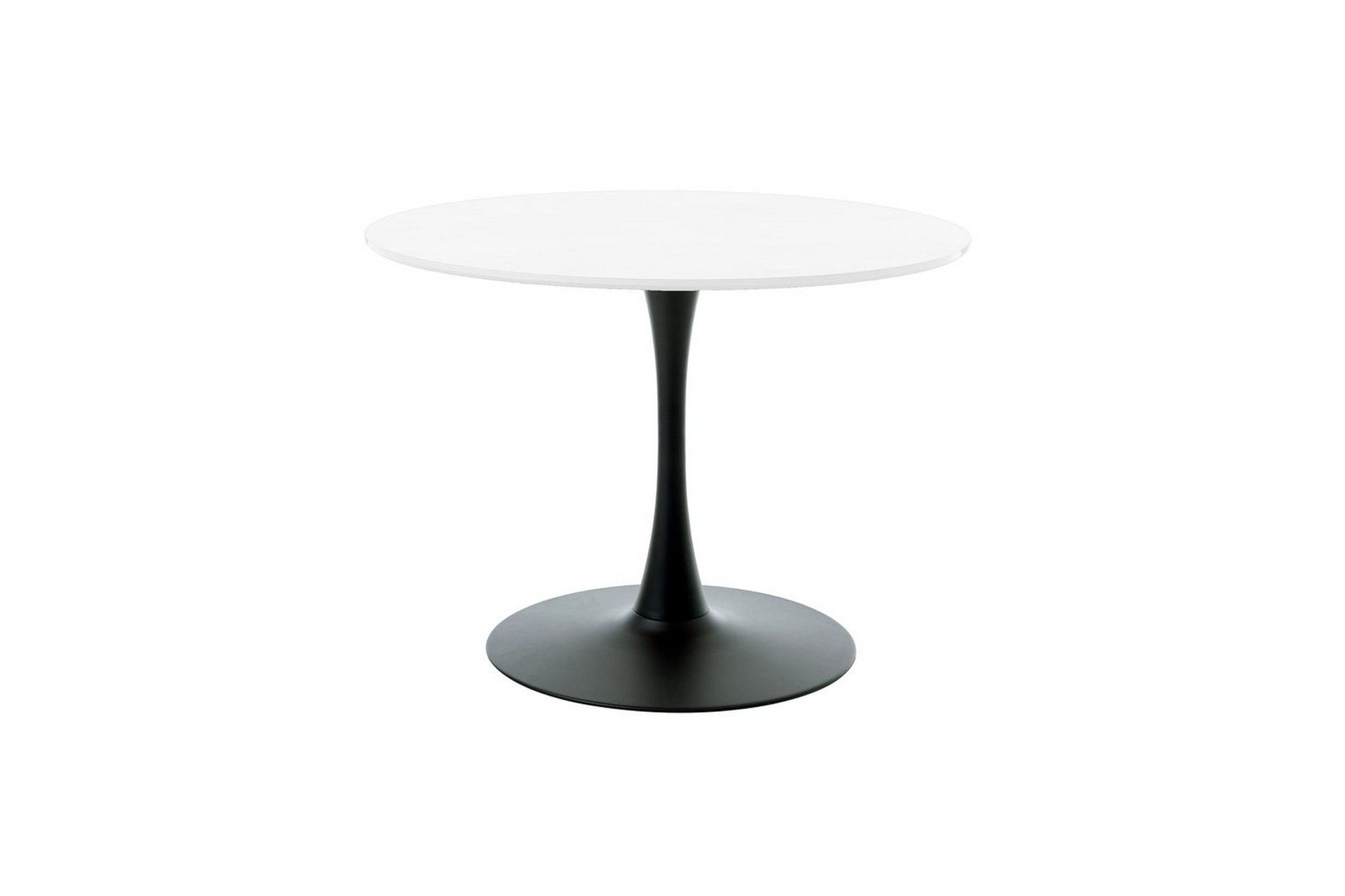 Ankar Runt Matbord 110 cm med Ek- och Metallutseende - Vit
