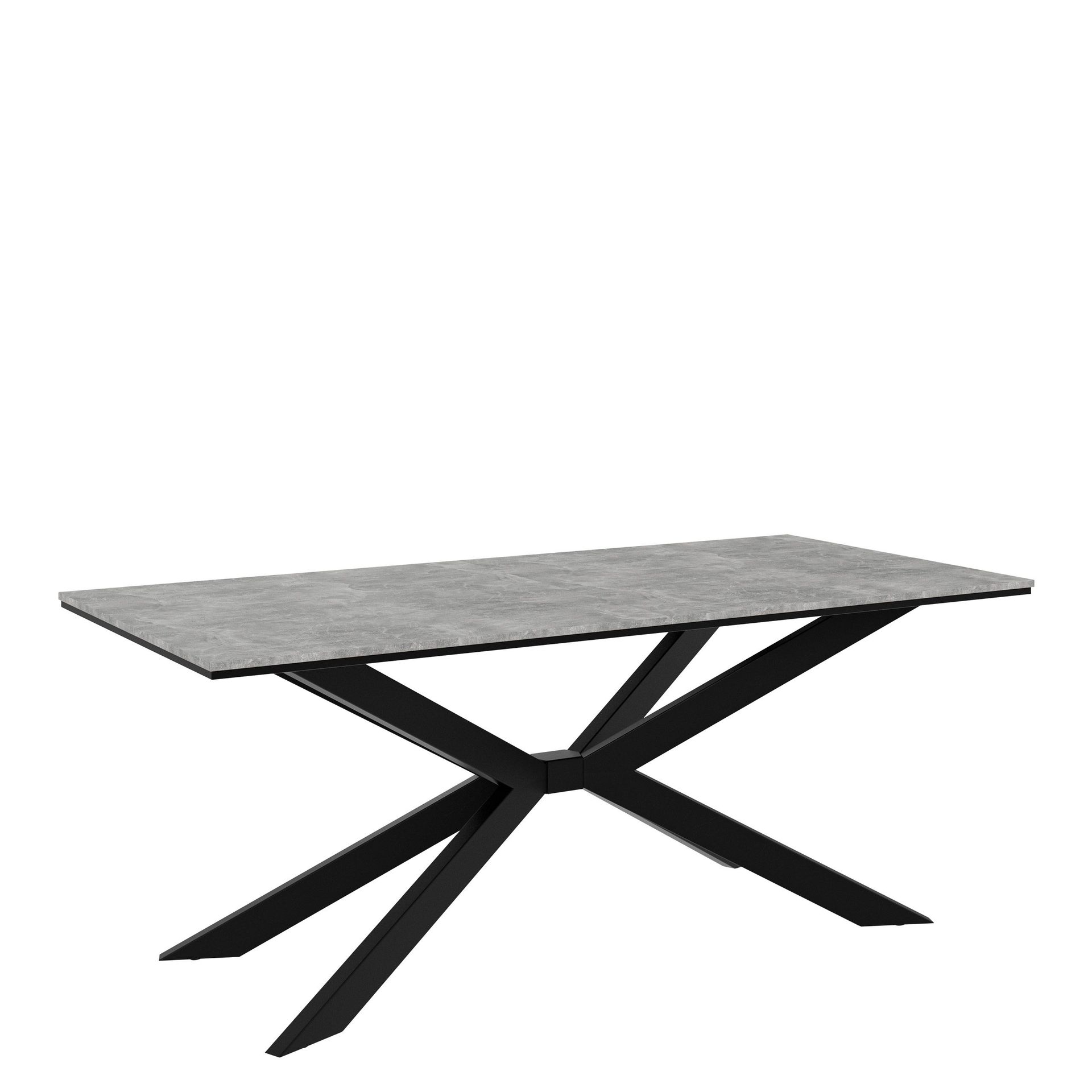 Aplung Matbord 190 cm Rektangul&auml;r - Svart/Gr&aring;