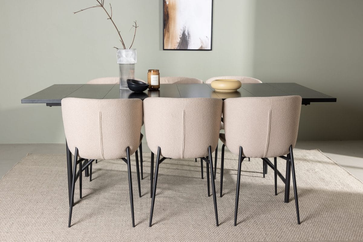 Astrid Matbord 90 cm med 6 Modesto Matstol -