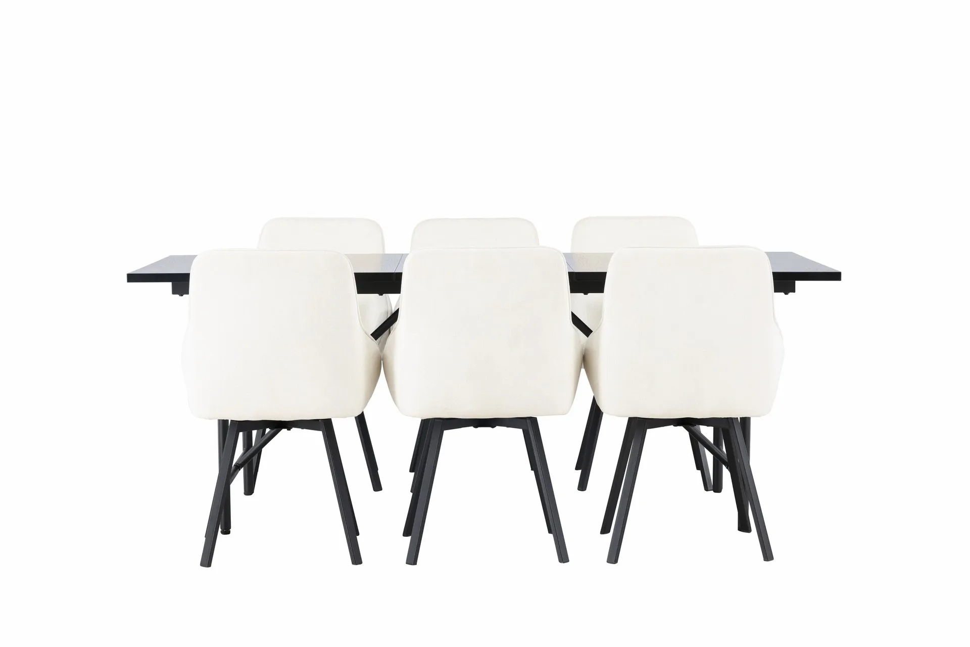 astrid matgrupp 200 cm rektangulär med 6 rosie stolar - beige