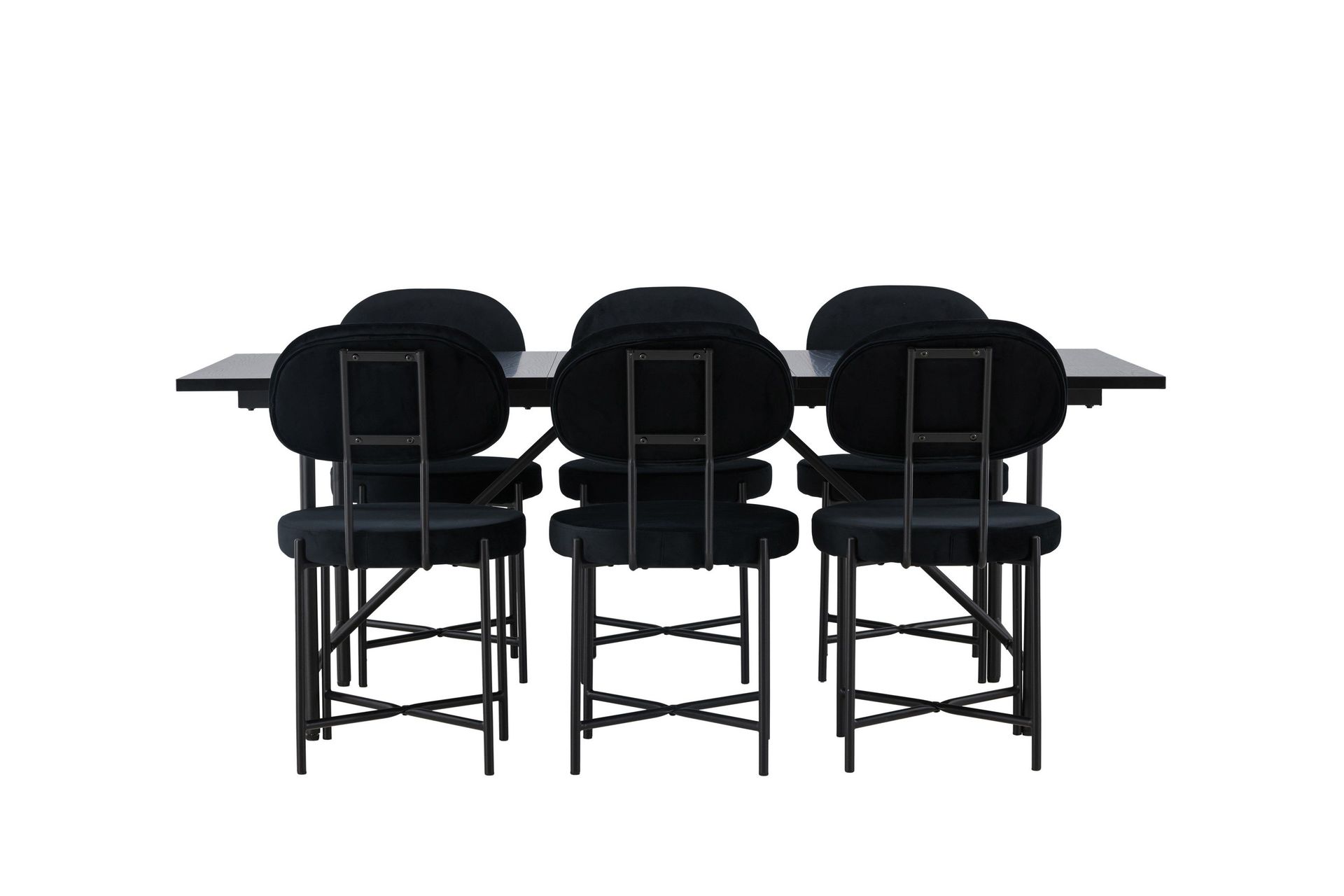 Astrid Matgrupp 200 cm Rektangul&auml;r med 6 Stella stolar - Svart