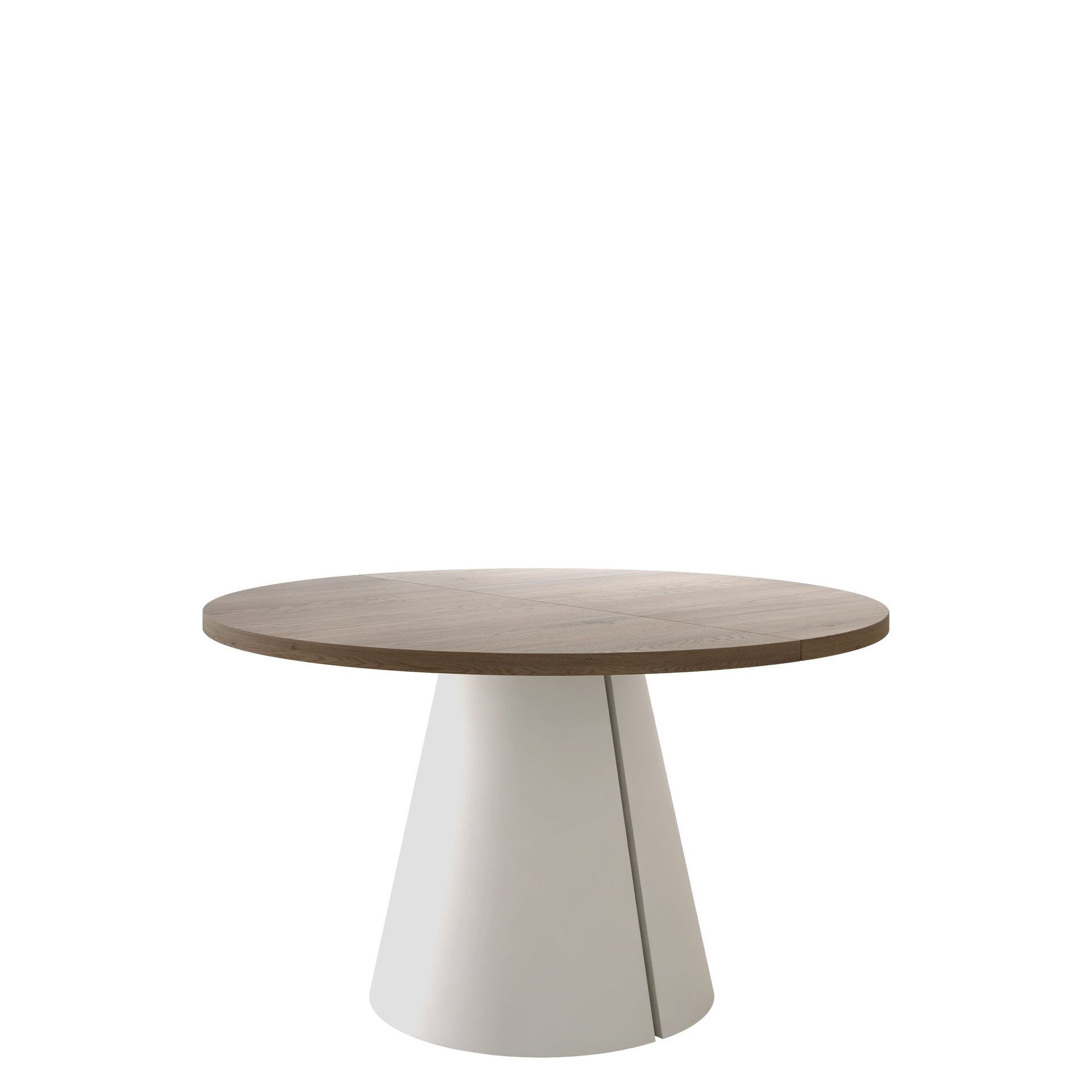Aurion Matbord rund f&ouml;rl&auml;ngningsbart 100-174 cm - beige, ljusbrun