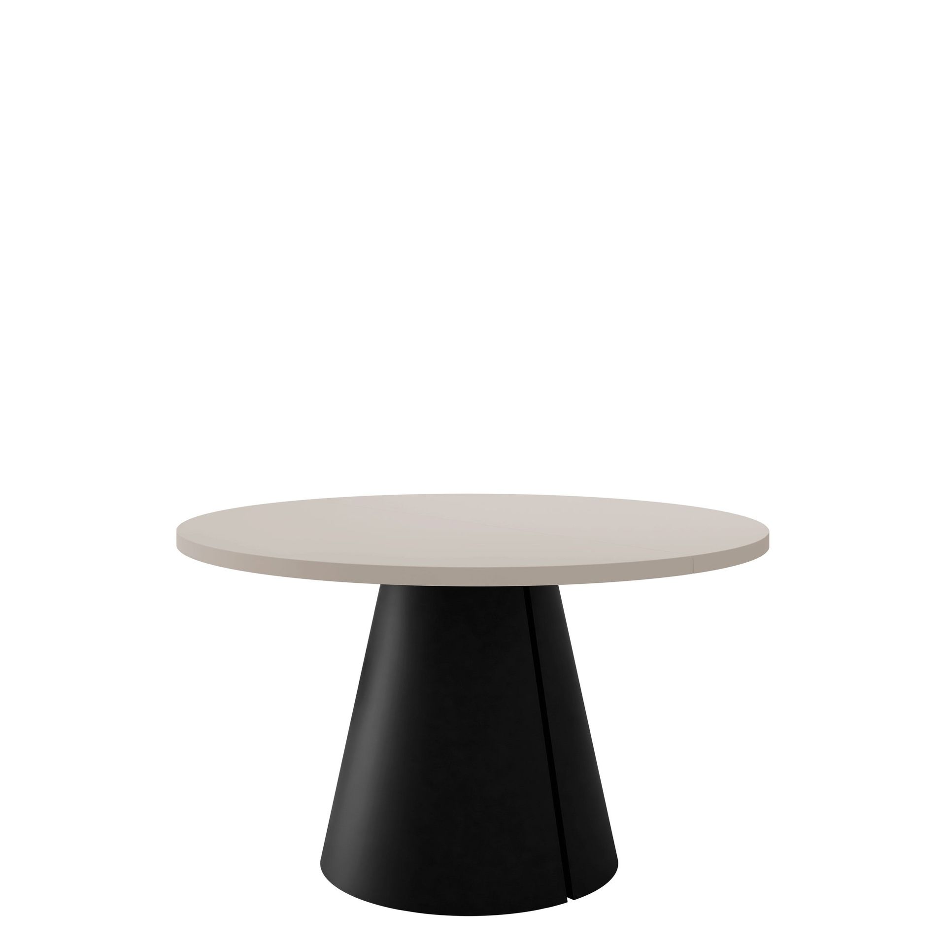 Aurion Matbord rund förlängningsbart 100-174 cm - Svart, beige