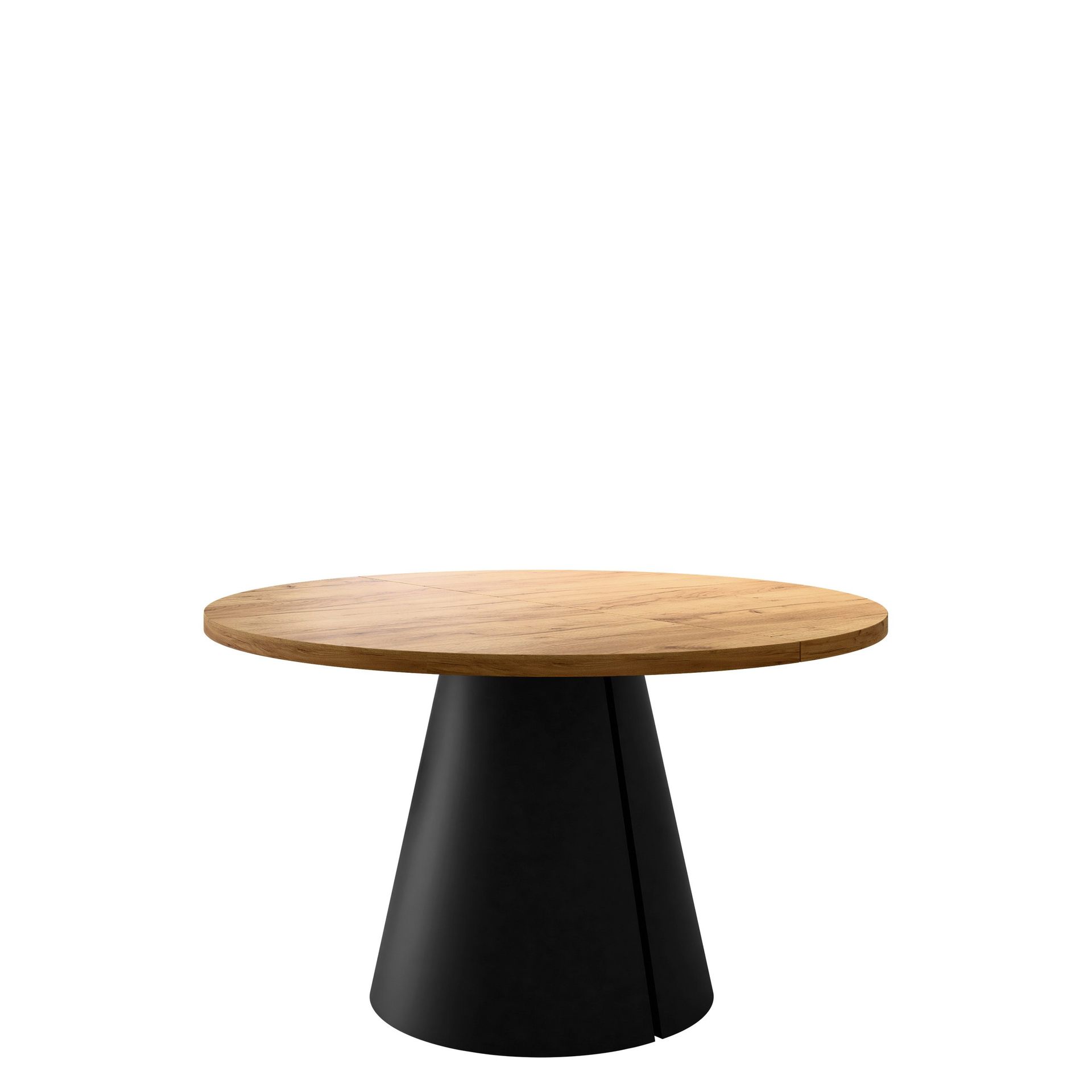 Aurion Matbord rund f&ouml;rl&auml;ngningsbart 100-174 cm - Svart, natur