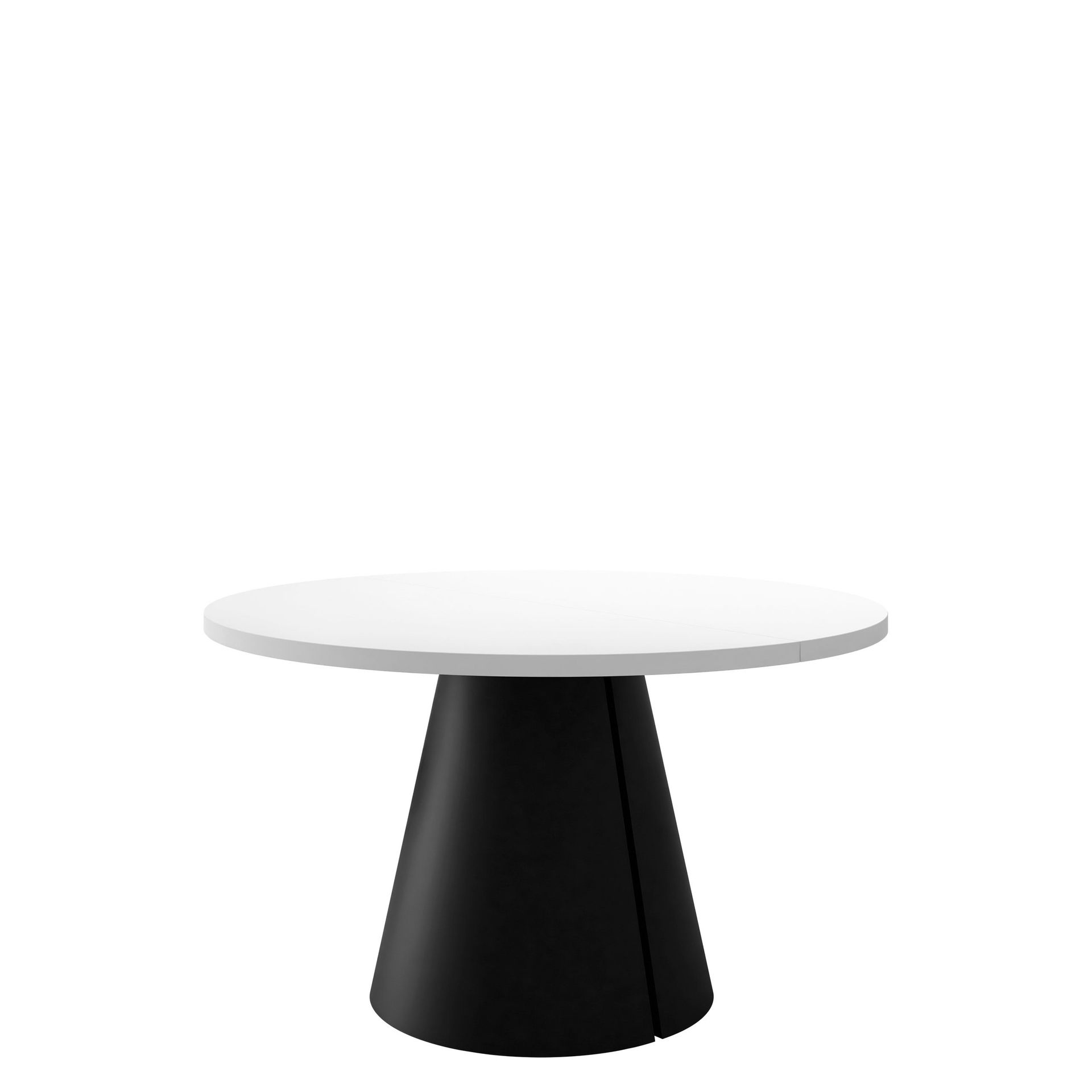 Aurion Matbord rund f&ouml;rl&auml;ngningsbart 100-174 cm - svart, vit
