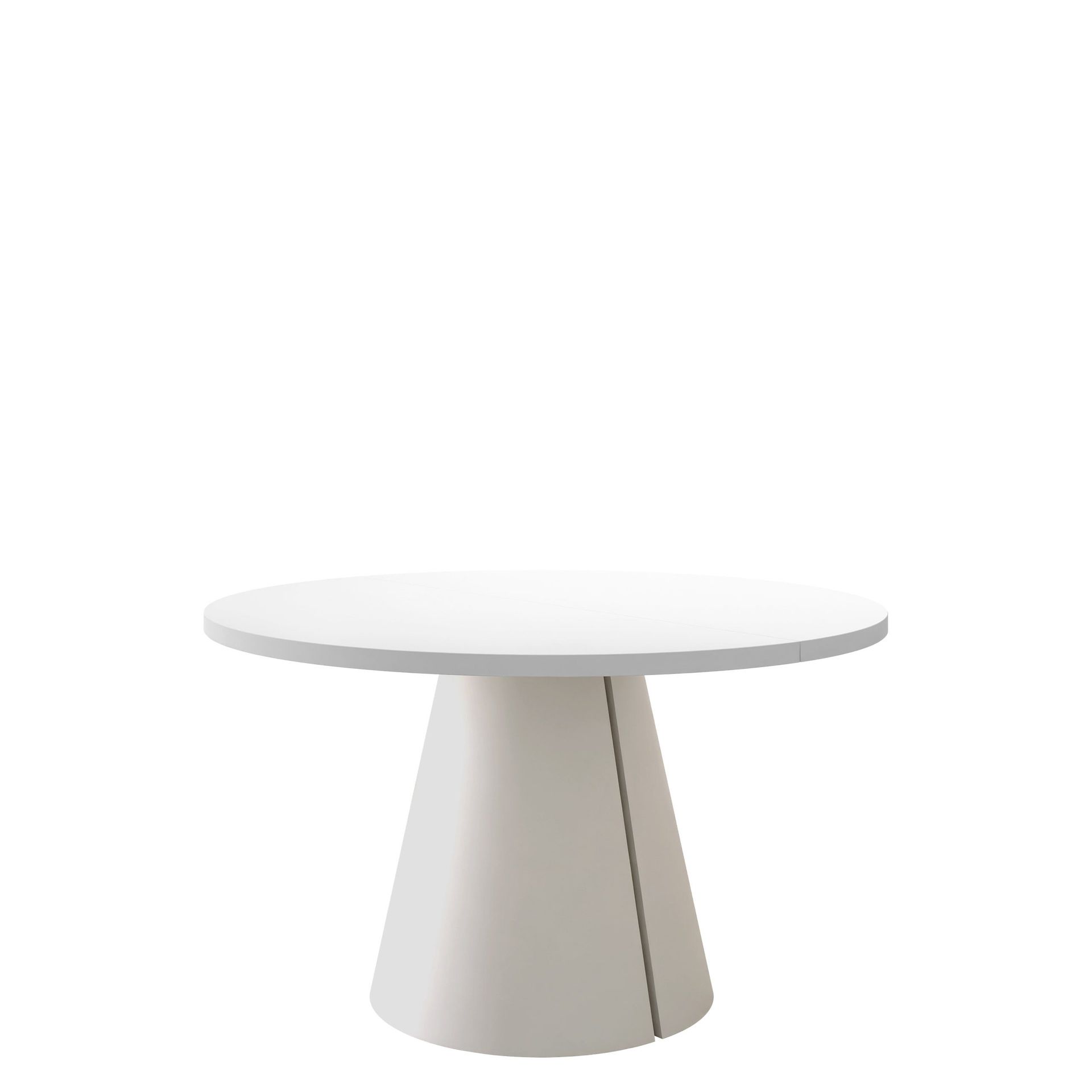 Aurion Matbord rund f&ouml;rl&auml;ngningsbart 120-196 cm - beige, vit