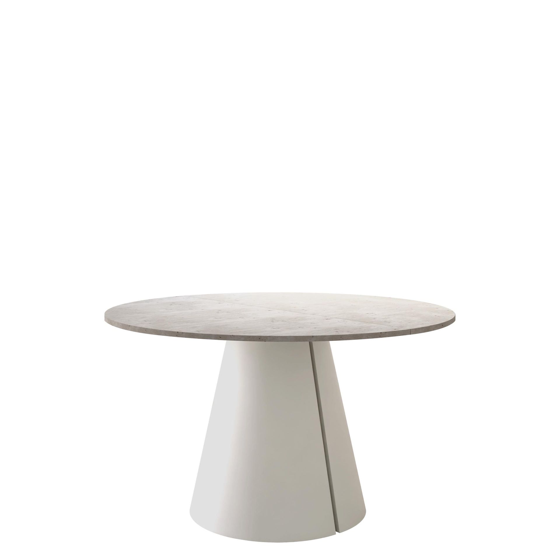 Aurion Matbord Rund Förlängningsbart 120-196 cm - beige travertin