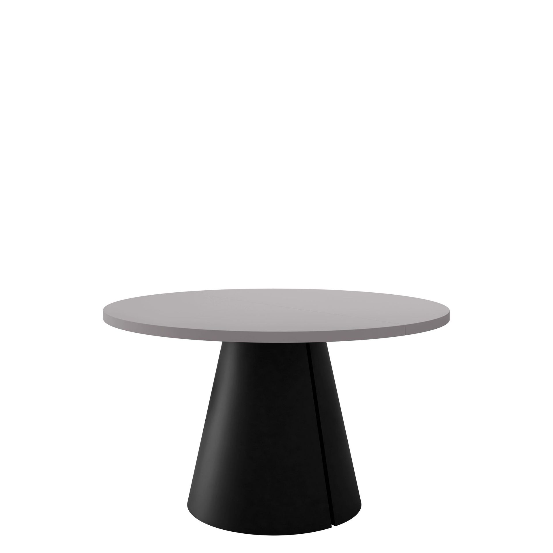 Aurion Matbord rund f&ouml;rl&auml;ngningsbart 120-196 cm - svart, gr&aring;