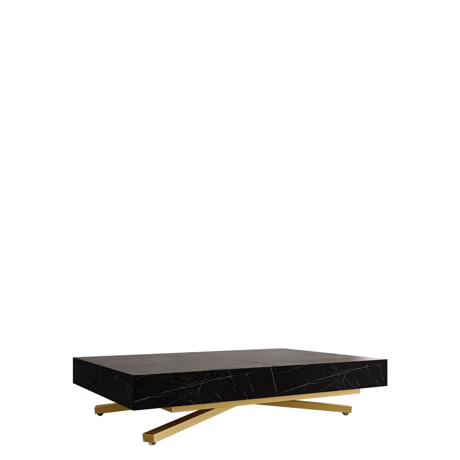 Avendi Soffbord 120 cm - Guld, svart marmor