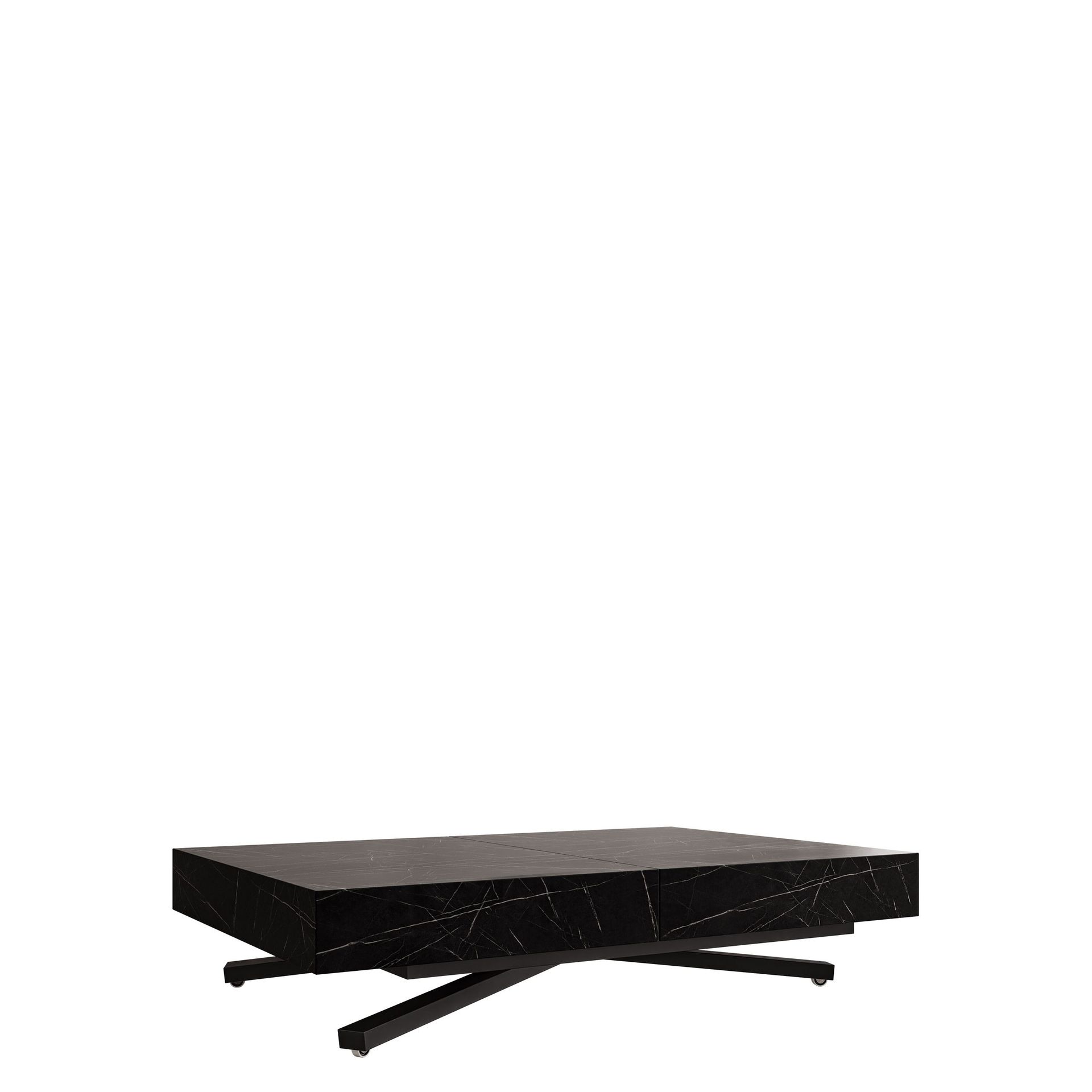 Avendi Soffbord f&ouml;rl&auml;ngningsbart 200 cm - svart, svart marmor